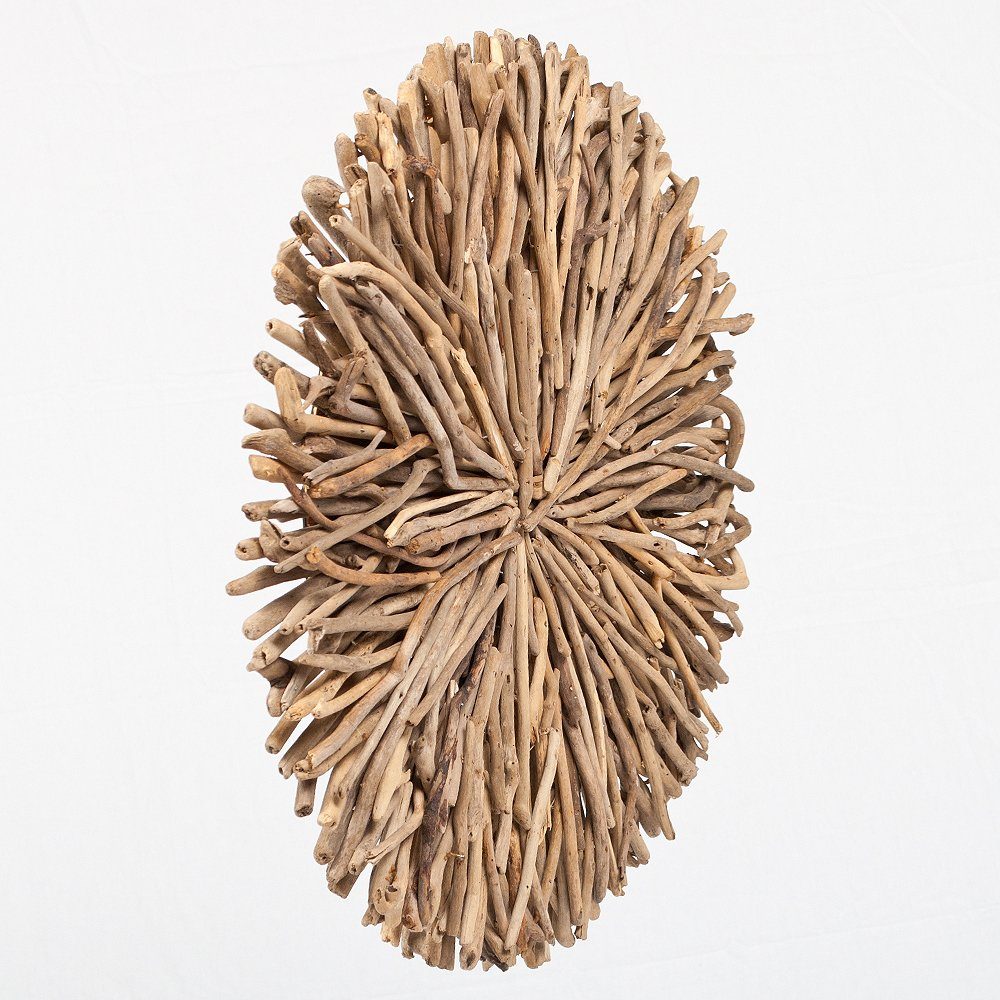 LebensWohnArt Dekoobjekt Wand-Deko-Objekt BULAT Natural ca. D100cm Treibhol günstig online kaufen