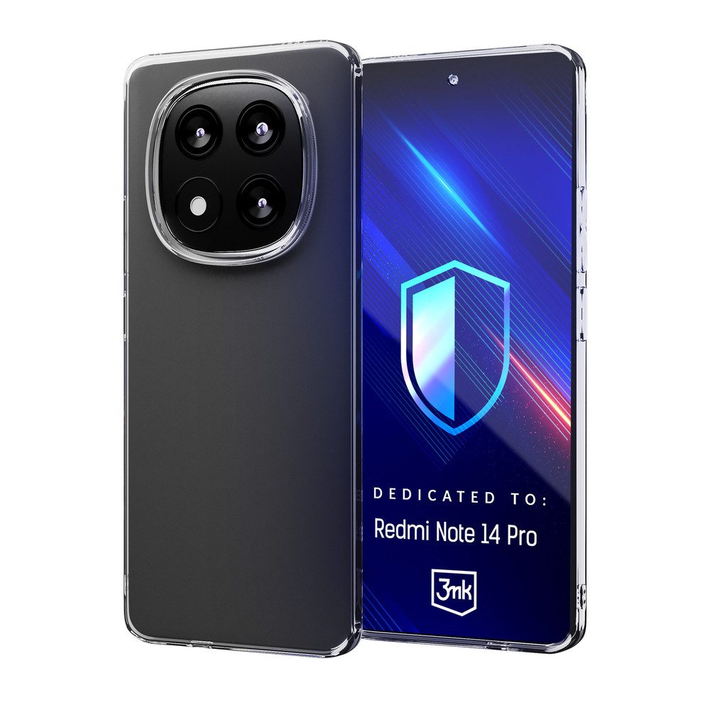 3MK Smartphone-Hülle 3mk Clear Case für Xiaomi Redmi Note 14 Pro – transparent, transparent, Kameraschutz, sturzgeprüft, dünn