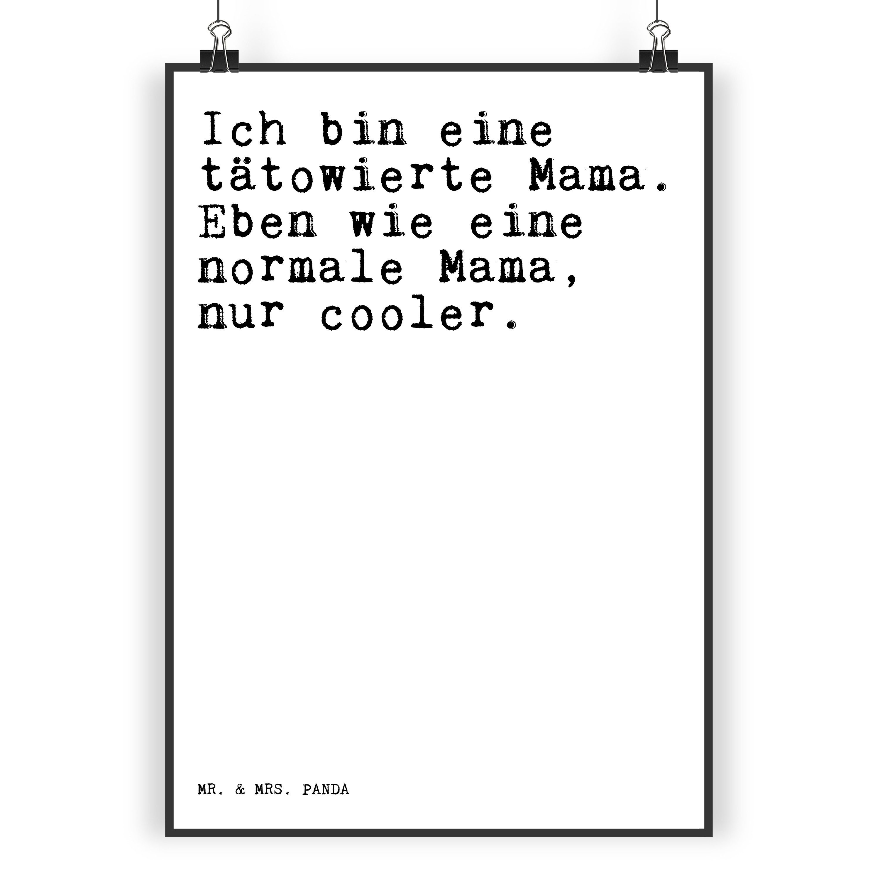 Mr. & Mrs. Panda Poster DIN A3 Ich bin eine tätowierte... Weiß