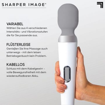 Sharper Image Massagegerät Kabelloser Tragbarer Ganzkörper Massagestab, mit mehreren Vibrationsstufen