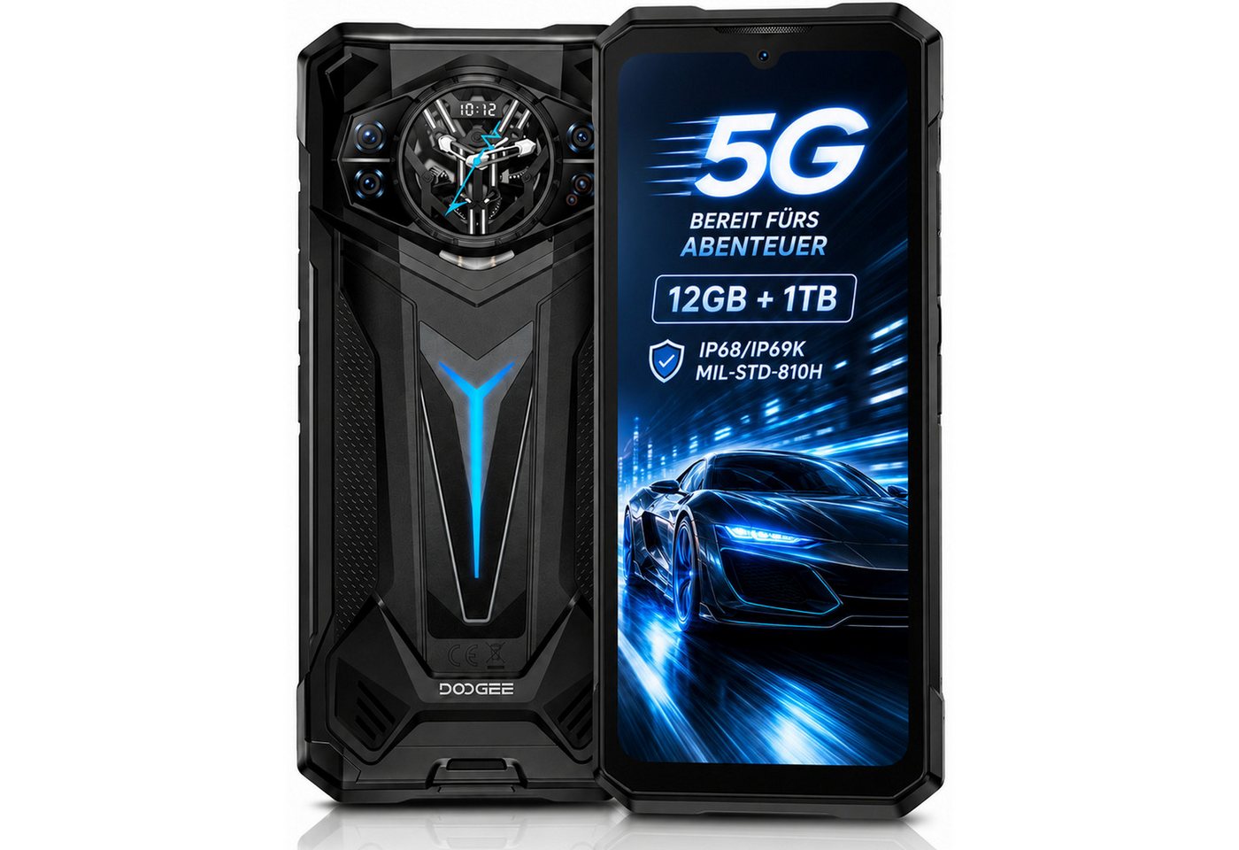 DOOGEE S200ULTRA 5G Outdoor Handy Ohne Vertrag 12GB+1TB 6.72” 120Hz Android15 Smartphone (6.72 Zoll, 1024 GB Speicherplatz, 100 MP MP Kamera, 100 MP +20 MP/ 66W Schnellladen/ Rückseitiges Display Amoled/NFC/WLAN)