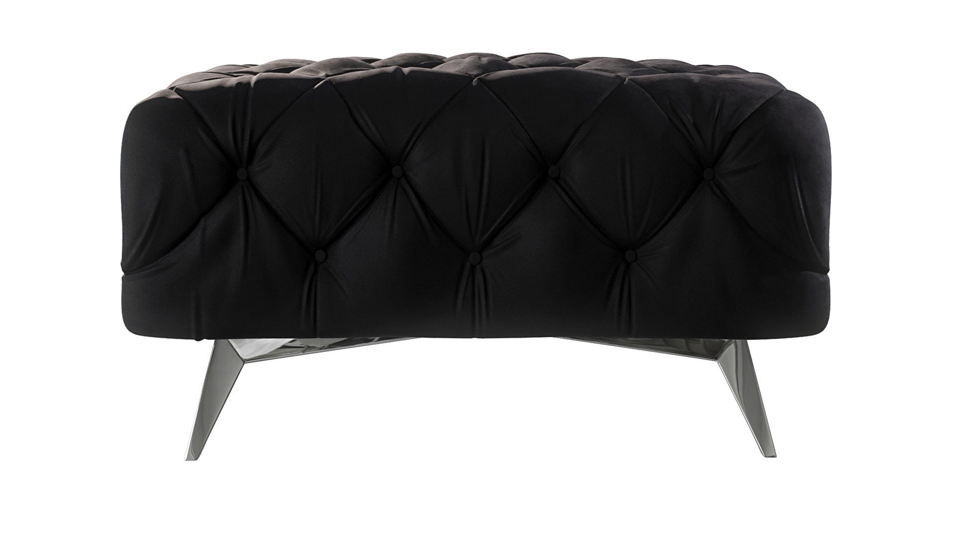 S-Style Möbel Polsterhocker Kalina mit silbernen Metall Füßen (1 St), mit Wellenfederung