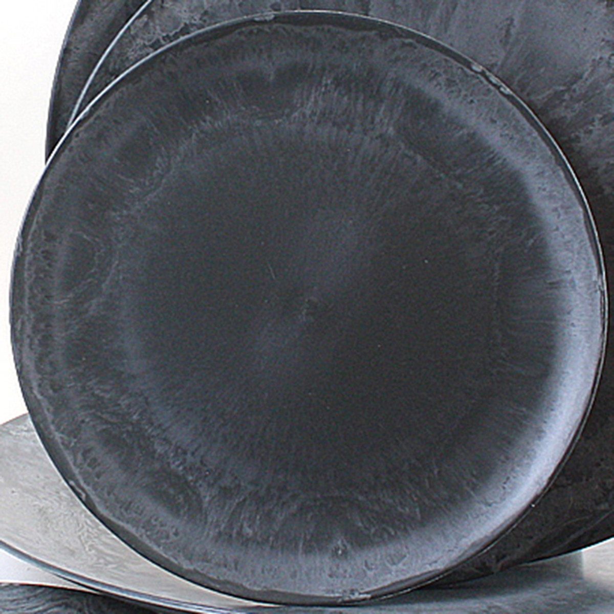Annastore Dekoteller 3 x Dekoteller aus Kunststoff in Schiefer-Optik Ø 22 cm (3 St), Wiederverwendbar