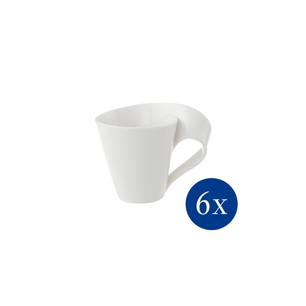 Boch Kaffeetasse, NewWave 200 Villeroy Porzellan & Tasse Stück, 6 weiß, ml,