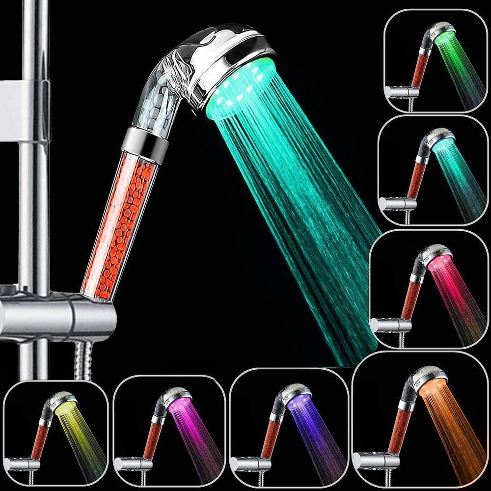 Jormftte Handbrause LED-Duschkopf,LED-Handbrausekopfs, (Verpackung, 1-tlg., 1* Farbwechselnde Negativ-Ionen-LED-Dusche)