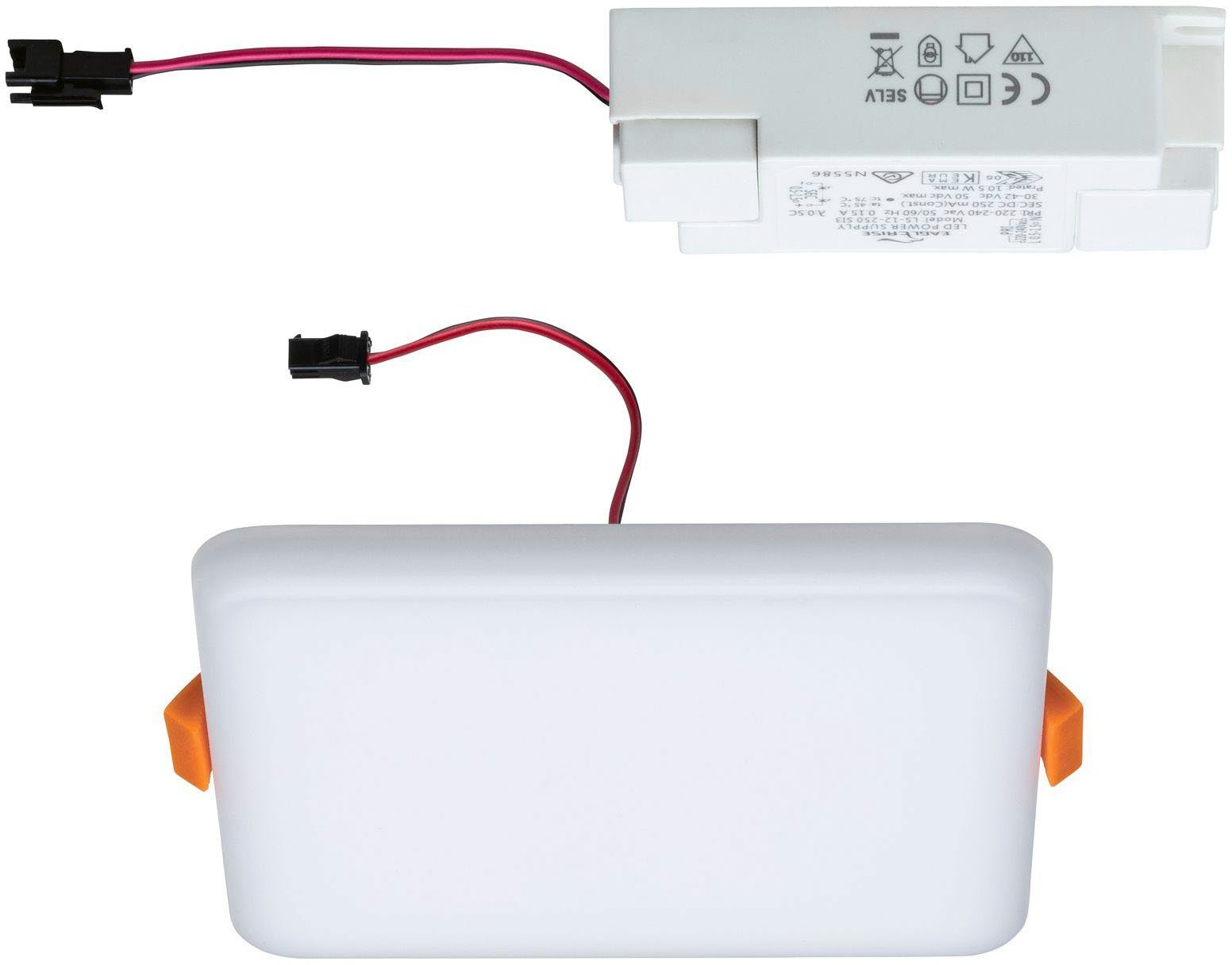 Paulmann LED Einbauleuchte LED Einbaupanel Veluna VariFit IP44 eckig, 4.000K Satin, LED fest integriert, Neutralweiß, LED Einbaupanel Veluna VariFit IP44 eckig, 4.000K Satin
