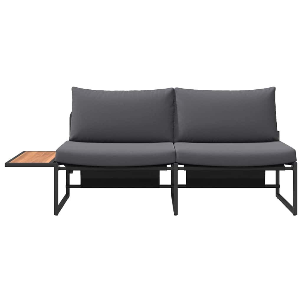vidaXL Loungesofa Garten-Sofa mit Kissen Anthrazit 200,5 x 70 x 85,5 cm Stahl, 1 Teile