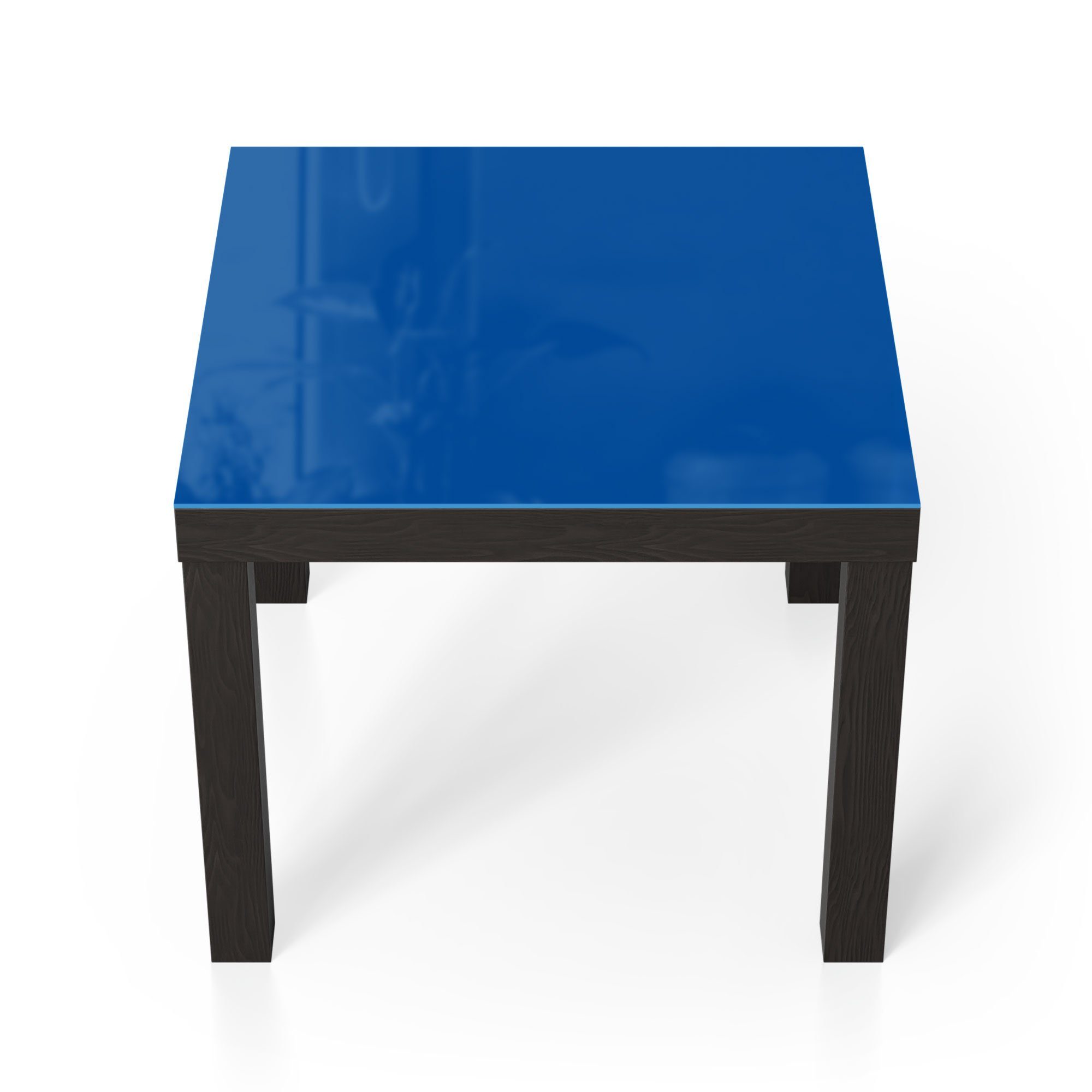 DEQORI Couchtisch 'Unifarben - Mittelblau', Glas Beistelltisch Glastisch modern Schwarz
