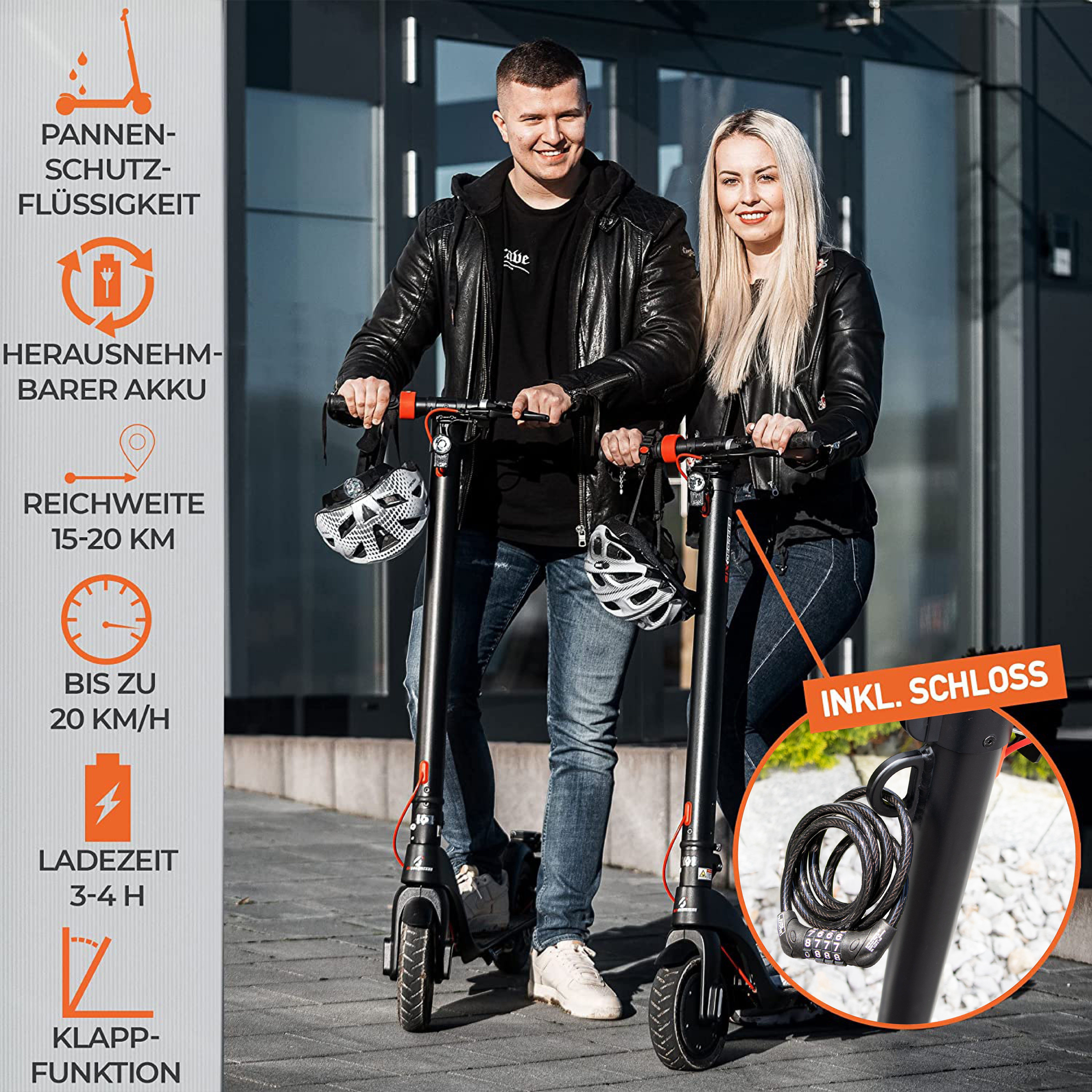 Scoot One E-Scooter SCOOT ONE E-Scooter E7 mit Pannenschutz, 20,00 km/h, klappbar, mit Strassenzulassung, Lithium-Akku