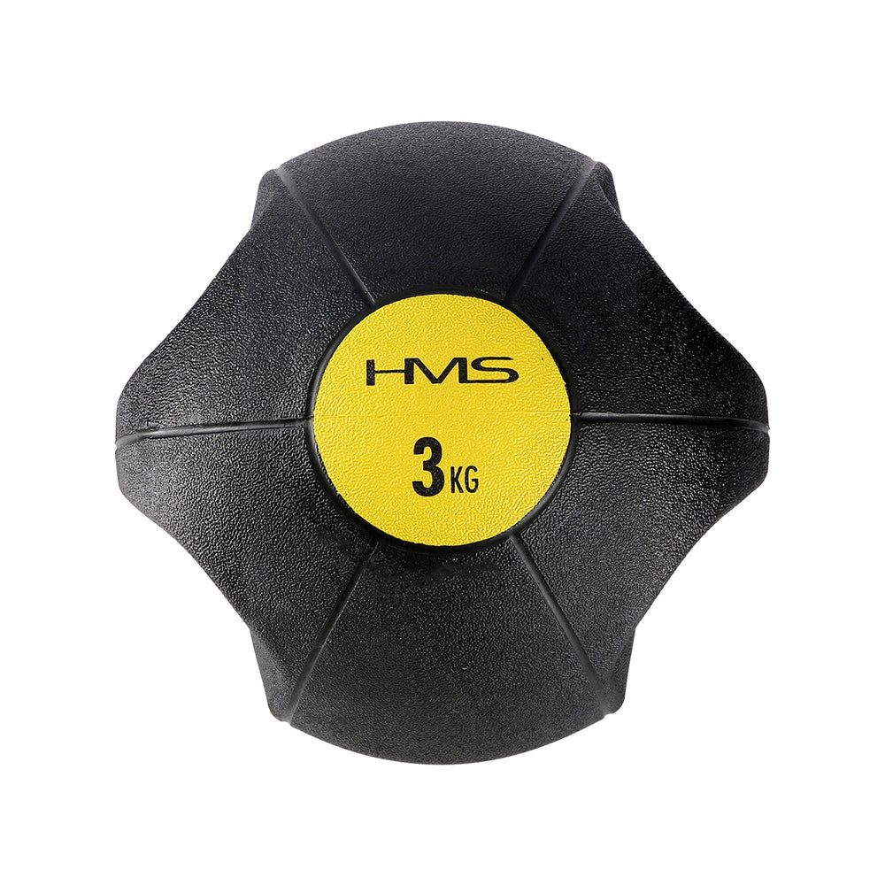 HMS Medizinball Gewichtsball Fitnessball Ganzkörpertraining (Spar-Set, 1-St., Ø 23 cm mit Griffen), 2 Griffe, rutschfest, Gummi, für Reha