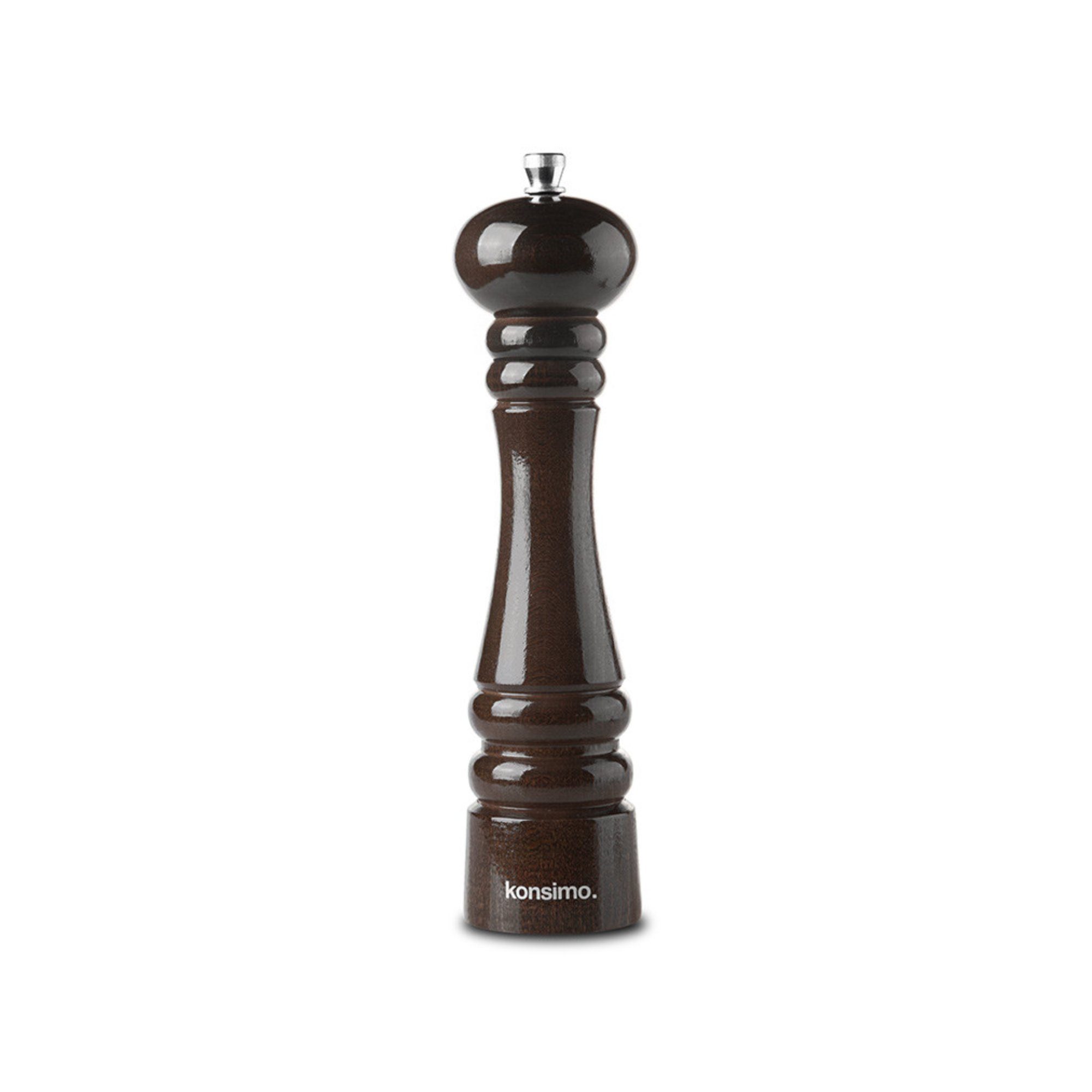 KONSIMO® Salz-/Pfeffermühle MILOS Gewürzmühlen Salzmühlen Pfeffermühlen 24 cm manuell, (2 Stück), Holz, modernes Design