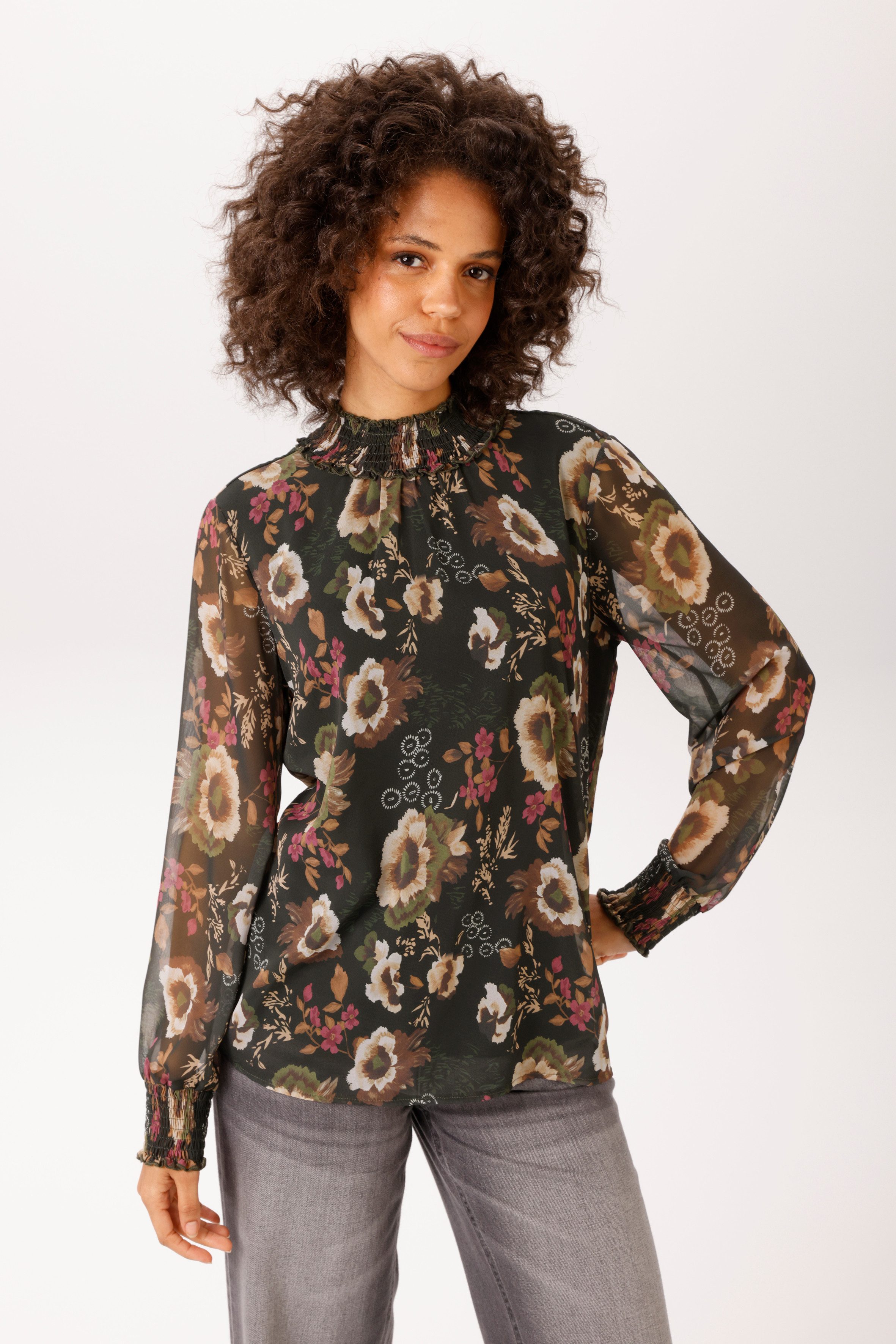 Aniston CASUAL Schlupfbluse mit fantasievollem Blumendruck - NEUE KOLLEKTION