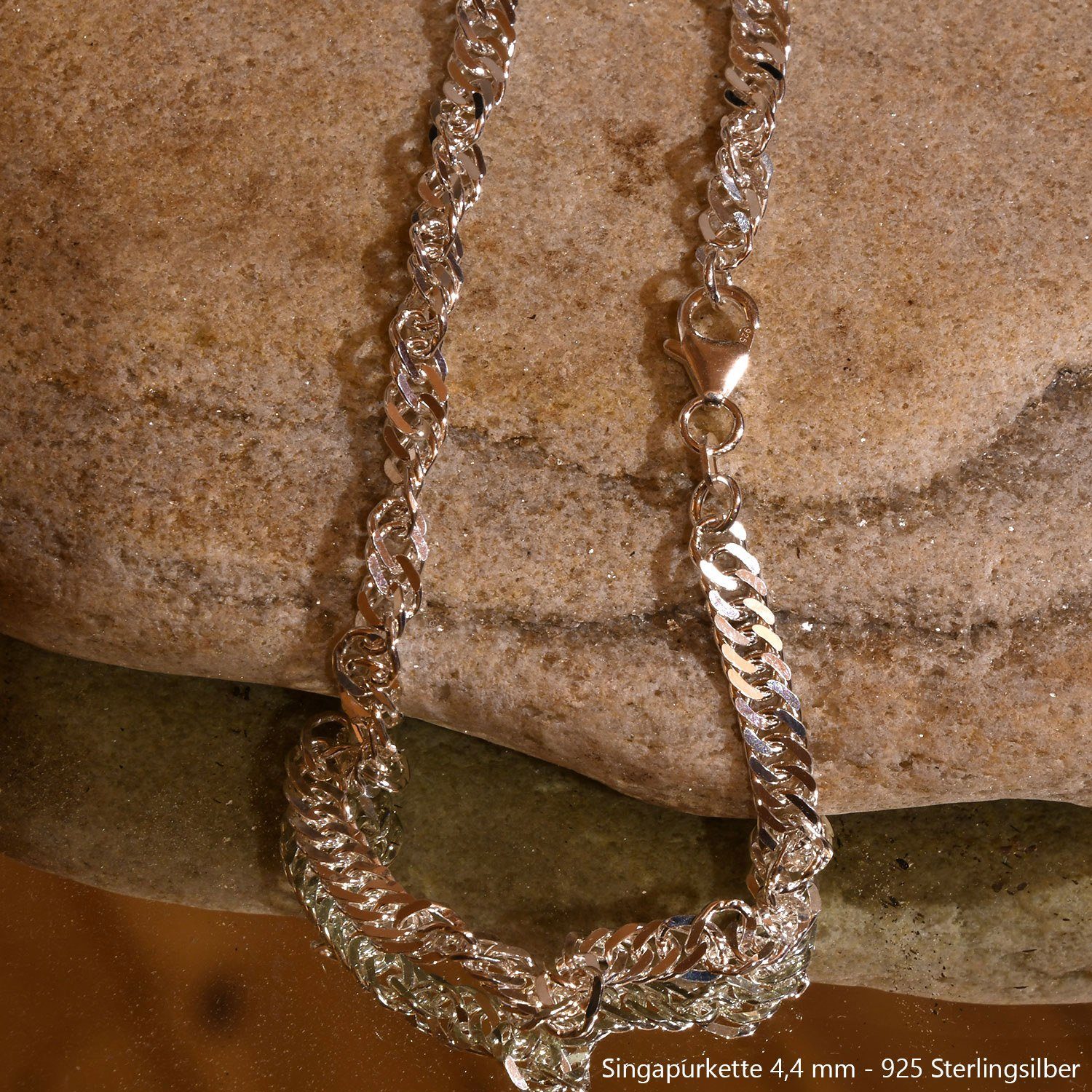 HOPLO Silberkette Silberkette Singapurkette Länge 21cm günstig online kaufen