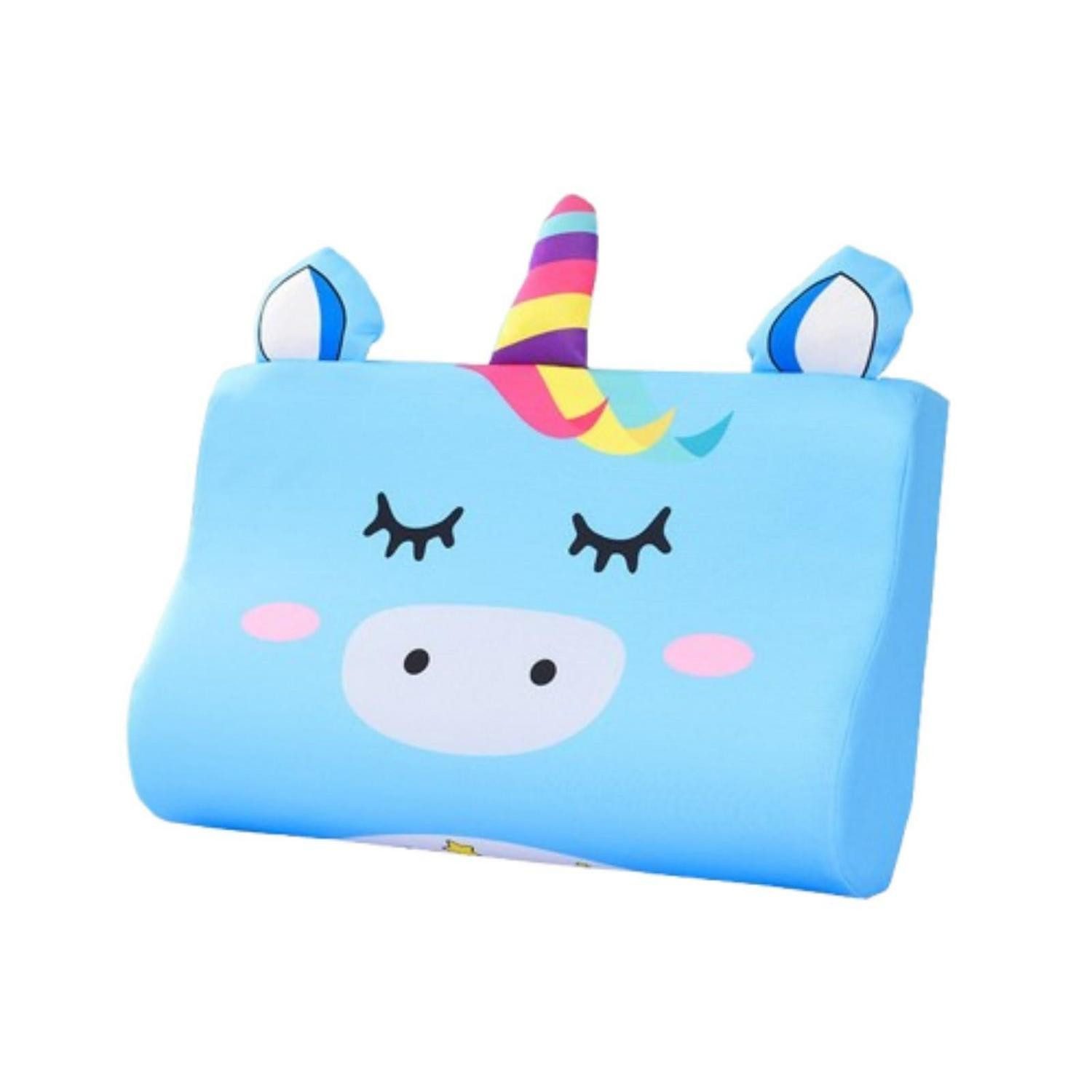 LuxusKollektion Gesundheitskissen Kinderkissen ergonomisch atmungsaktiv Blaues Einhorn 60*40 cm