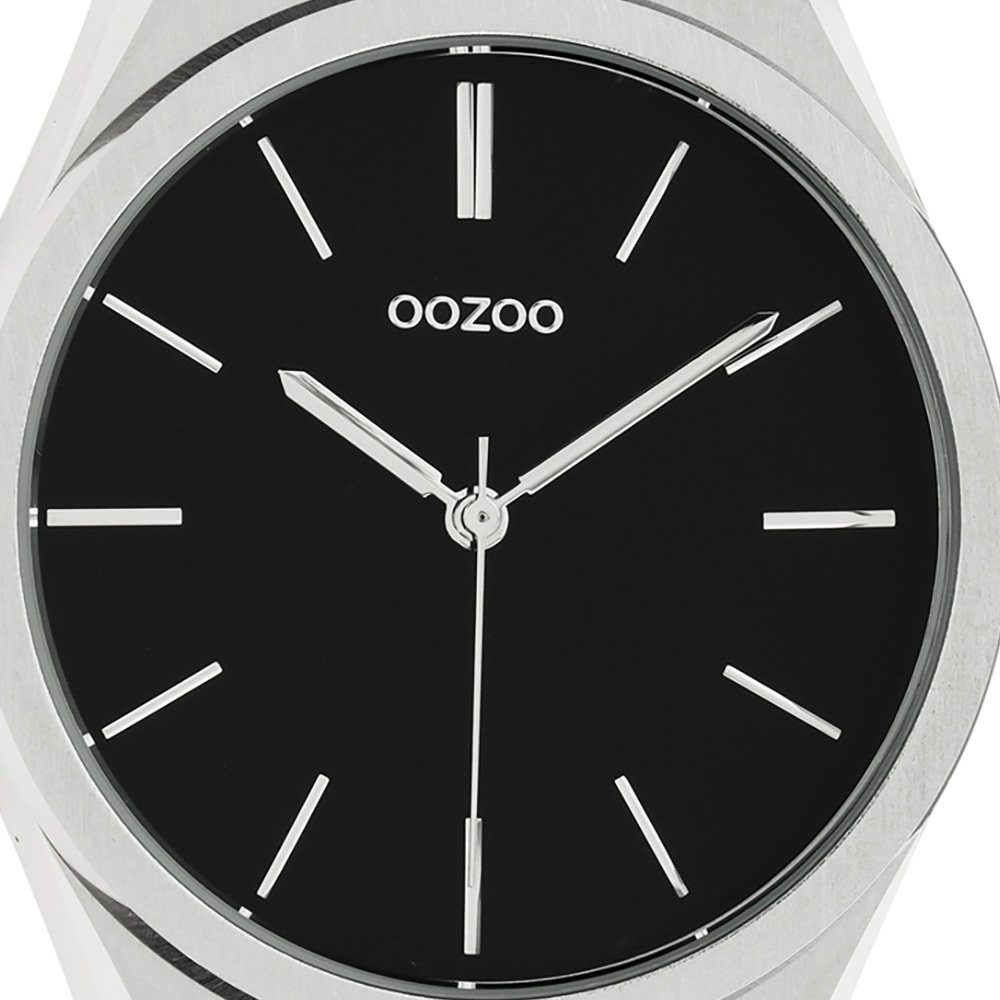 Oozoo Edelstahlarmband, rund, Quarzuhr silber groß Unisex Fashion-Style Armbanduhr Analog, Herren, (ca. Damenuhr OOZOO 40mm)