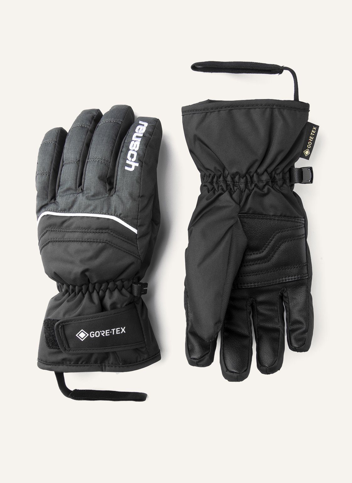 Reusch wasserdichter schwarz-grau Teddy mit Skihandschuhe Funktionsmembran GORE-TEX