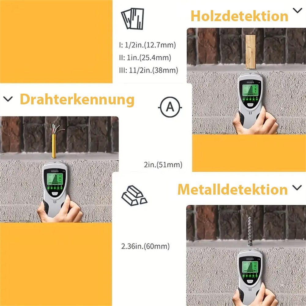 TUABUR Wanddetektor-Detektor-Drahterkennungs-Nagelfinder Metalldetektor