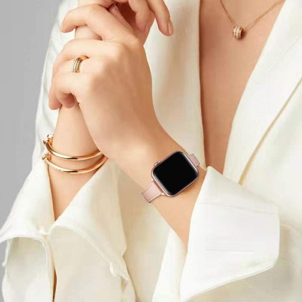Ersatz Lederarmband, Leicht GelldG pink Schlank Smartwatch-Armband und Armband Armband,