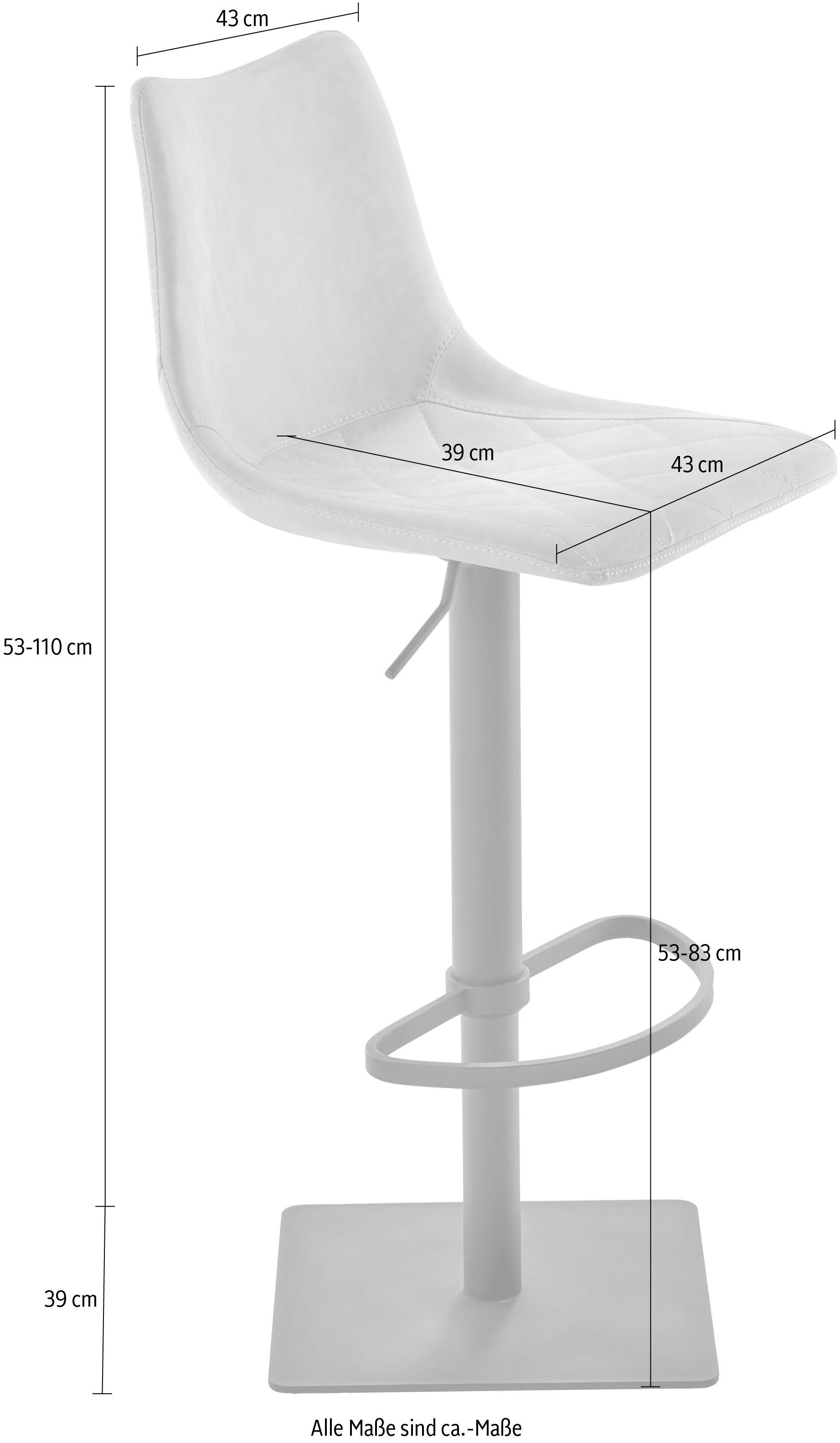 Sitzschale myTOBY, Rautensteppung Barhocker Sitzmöbel Lichtgrau | Tresenhocker Vintage Gepolsterte Bar- Lichtgrau und Mayer Vintage