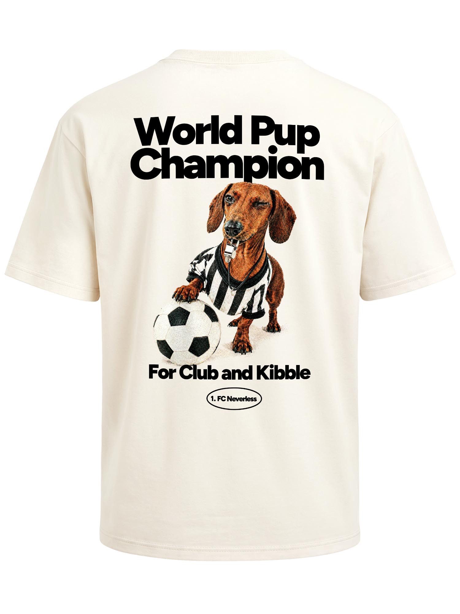 Neverless Oversize-Shirt Herren T-Shirt - Fussball Design Soccer Dackel - Oversized Relaxed mit Print
