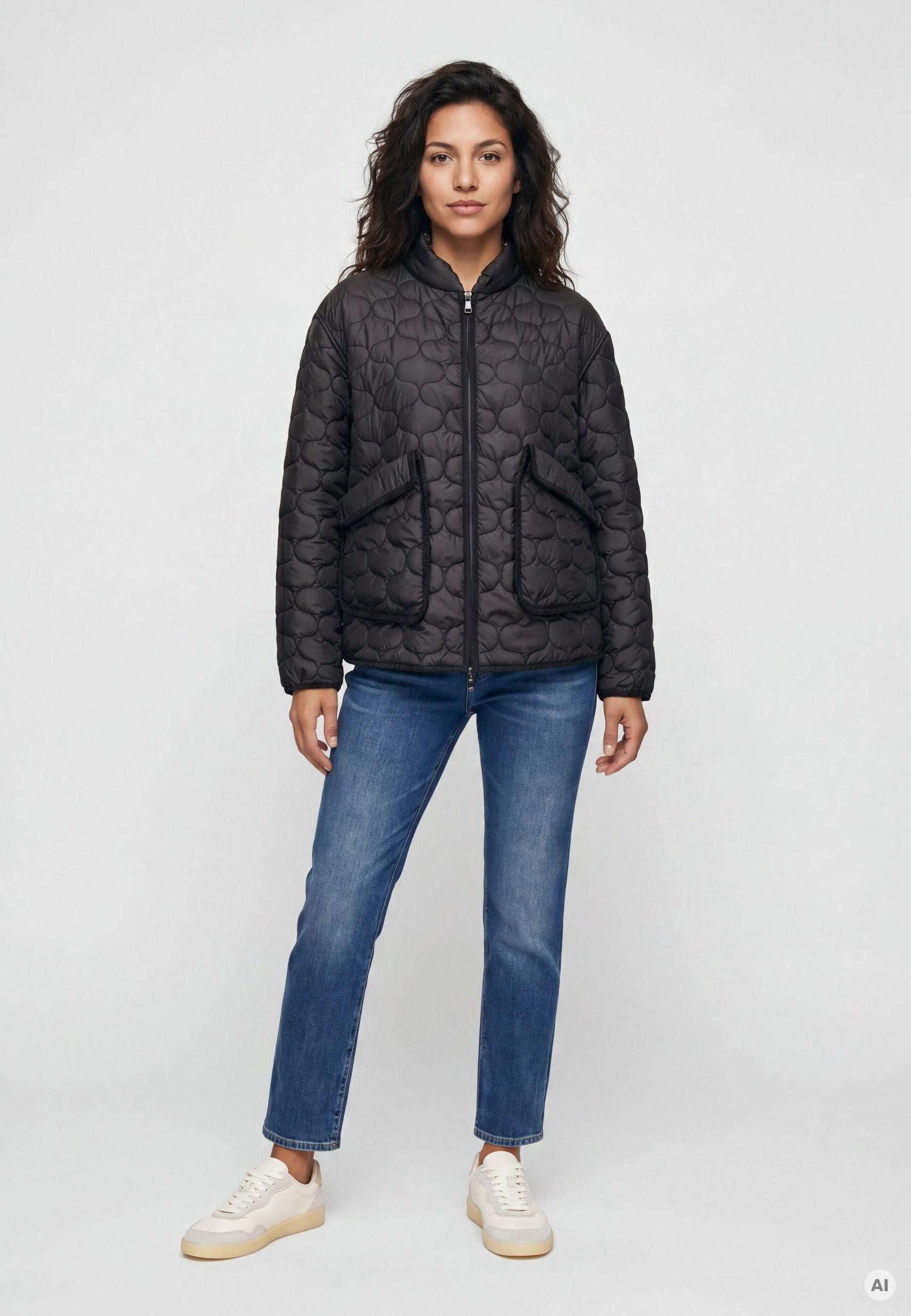 MILESTONE Steppjacke MSMeadow solid Damen Übergangsjacke Jacke gesteppt lockere Passform