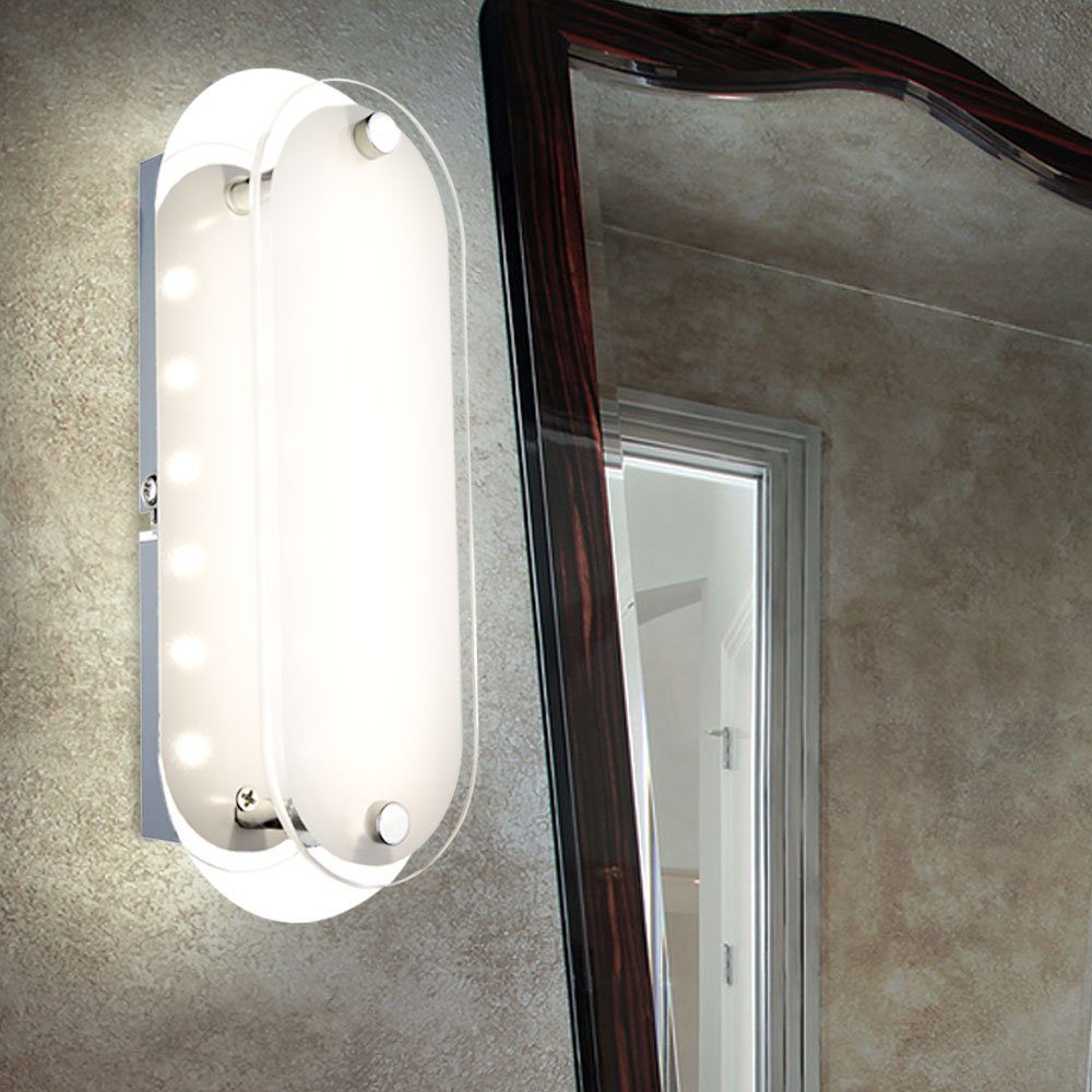 Globo LED Wandleuchte, LED-Leuchtmittel fest verbaut, Warmweiß, Wandleuchte Chrom Wandlampe Modern Design LED