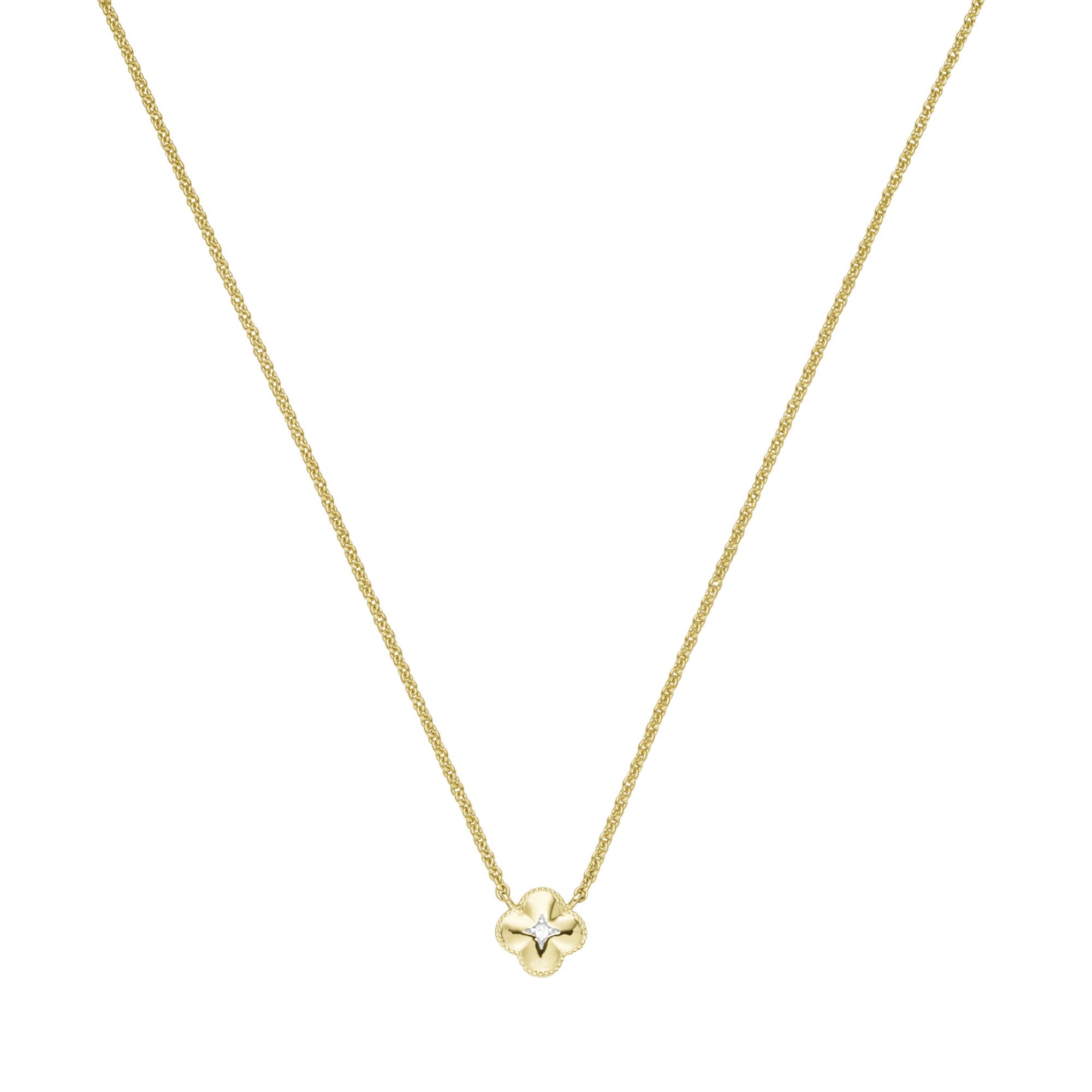 Goldkette Anhänger mit Zirkonia, Gold 375