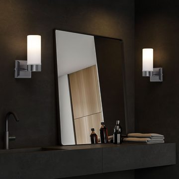 etc-shop LED Wandleuchte, Leuchtmittel inklusive, Warmweiß, Wand Lampe Bade Zimmer Beleuchtung Spiegel Leuchte Opal Glas weiß im