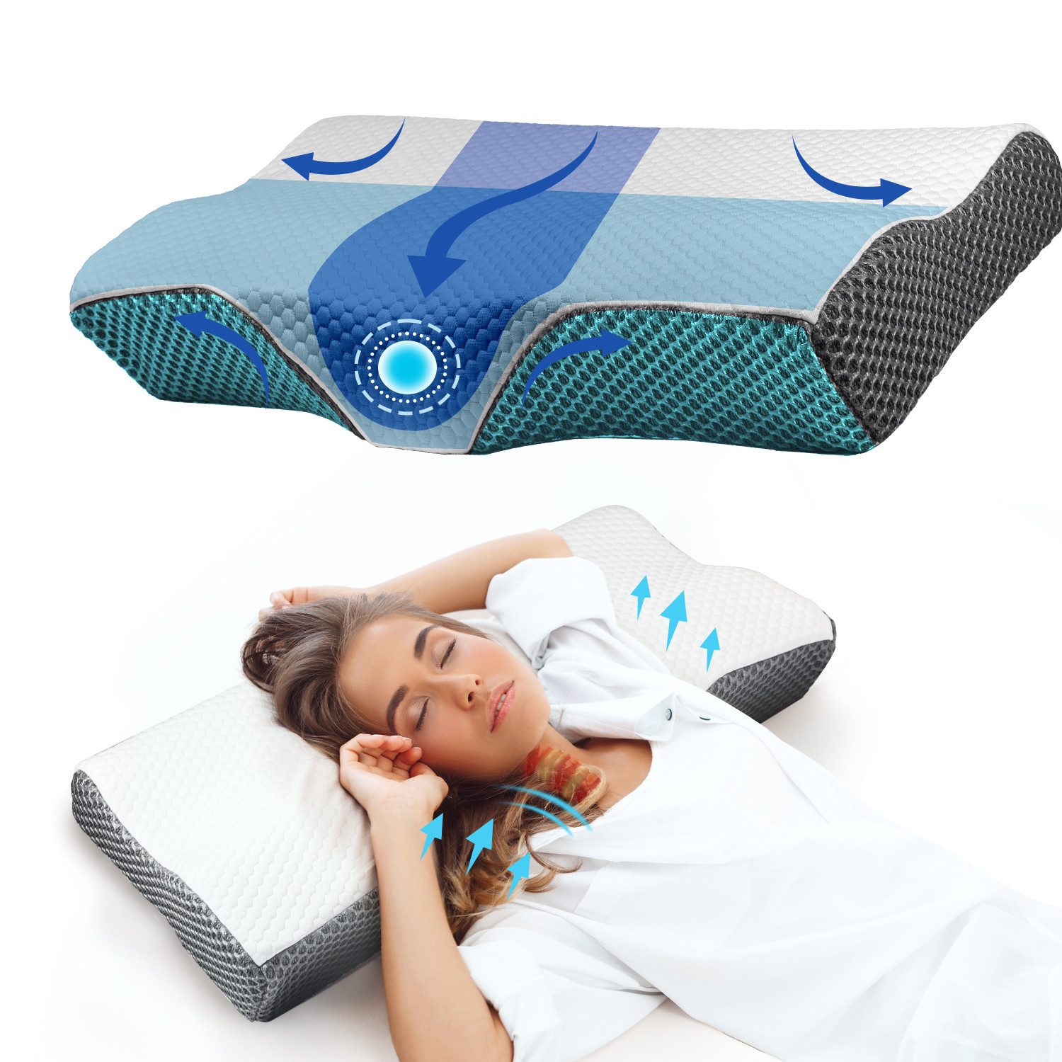 Esun Kopfkissen Nackenstützkissen, Kopfkissen, Memory Foam Kissen Seitensch günstig online kaufen