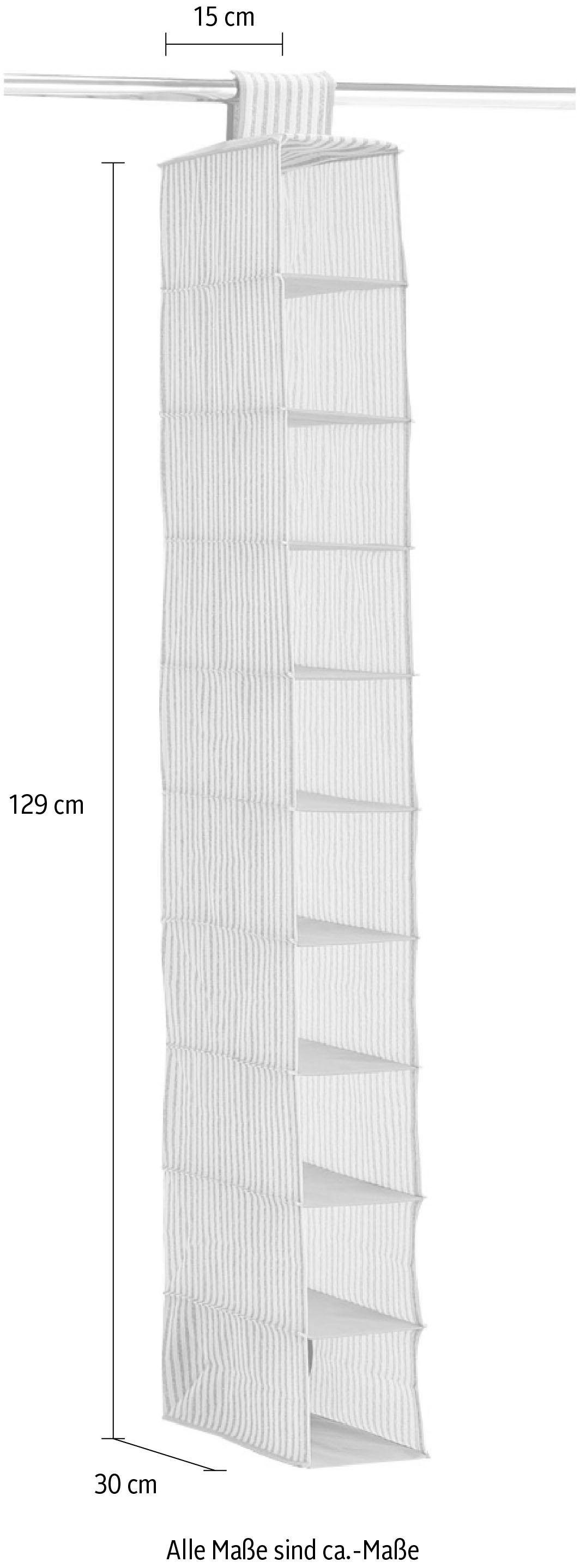 Zeller Present Allzweckkorb Stripes, 10 Fächer, Vlies, beige