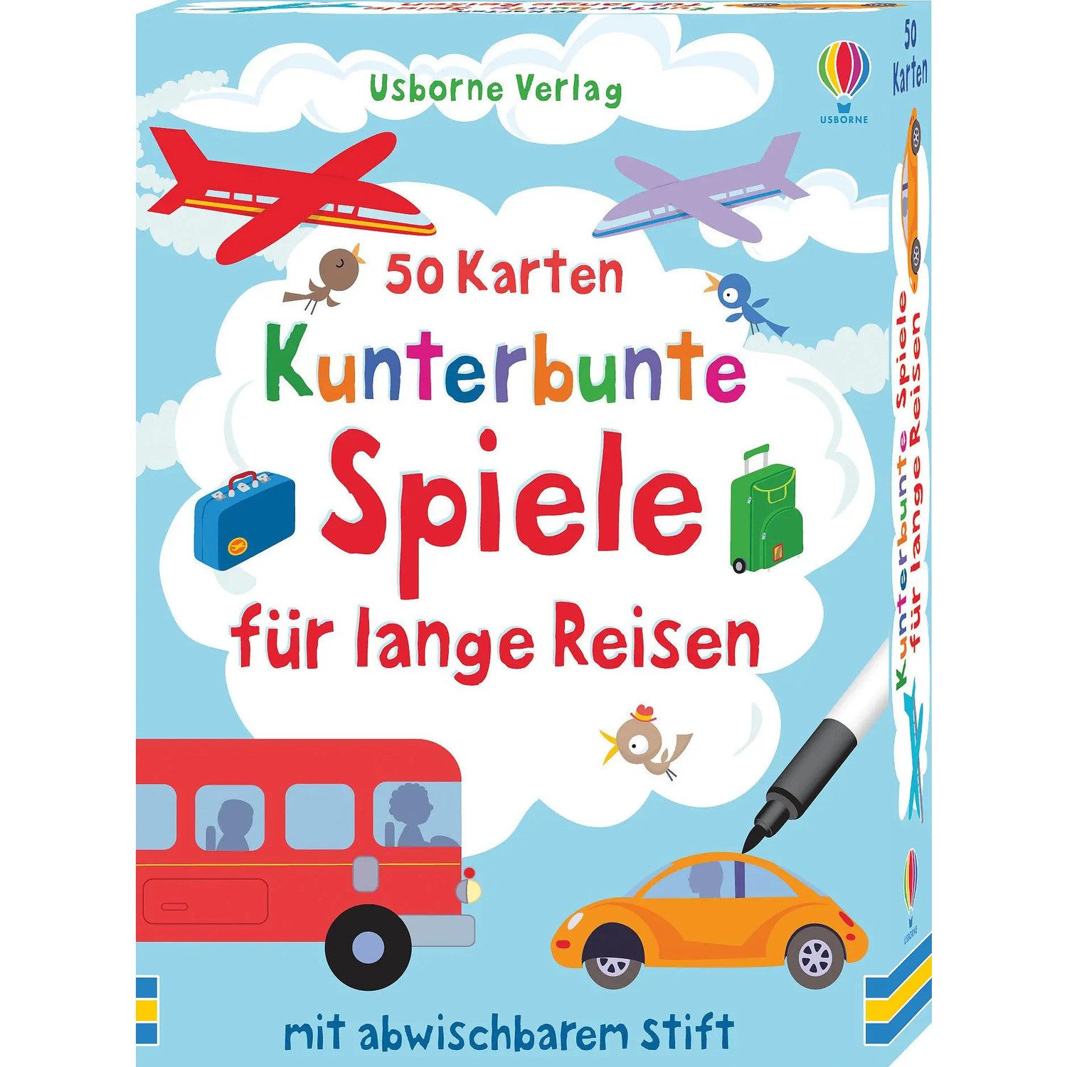 Usborne Verlag Spiel 50 Karten: Kunterbunte Spiele für lange Reisen