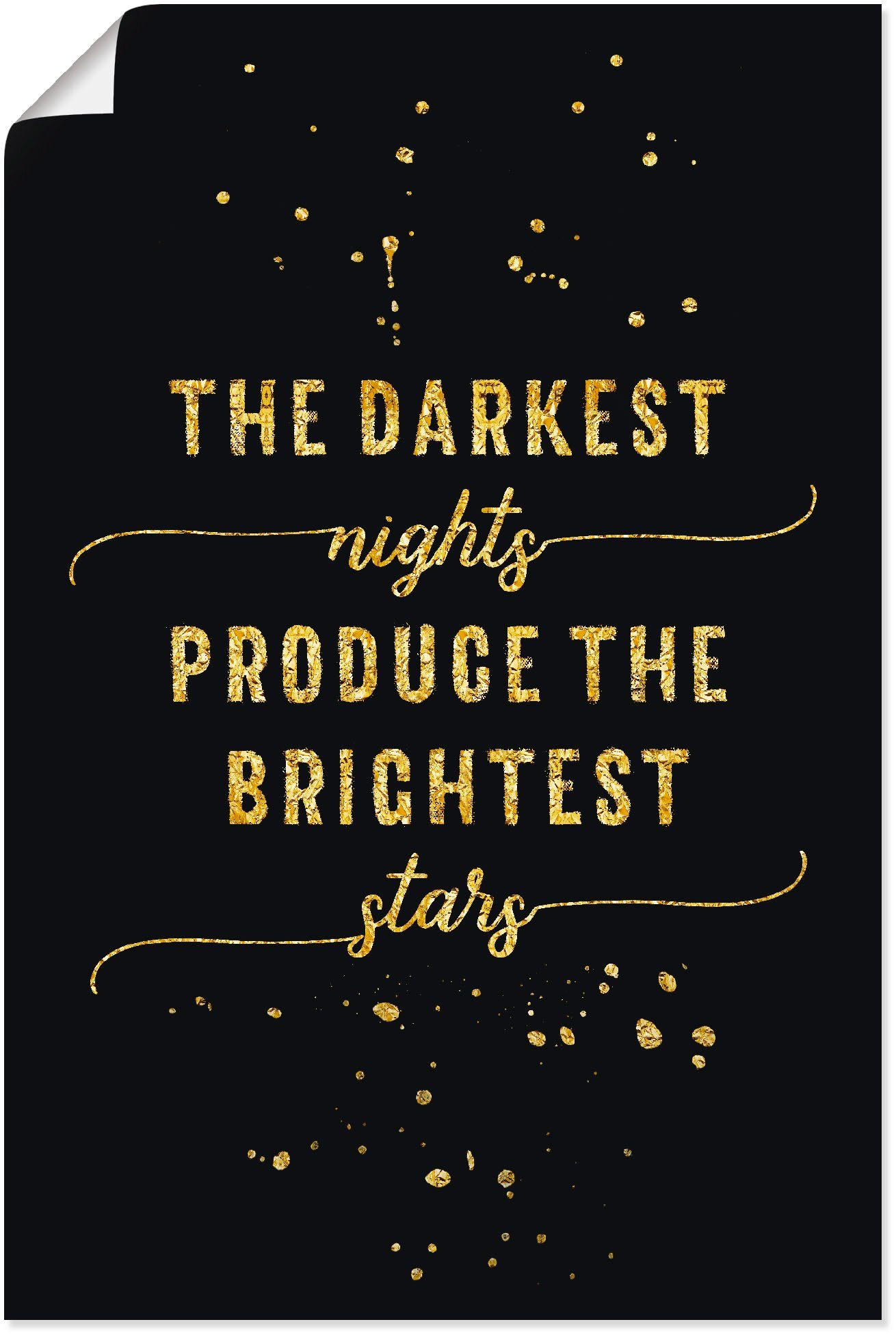 Artland Wandbild Dunkle Nacht, helle Sterne, Sprüche & Texte (1 St), als Alubild, Leinwandbild, Wandaufkleber oder Poster in versch. Größen