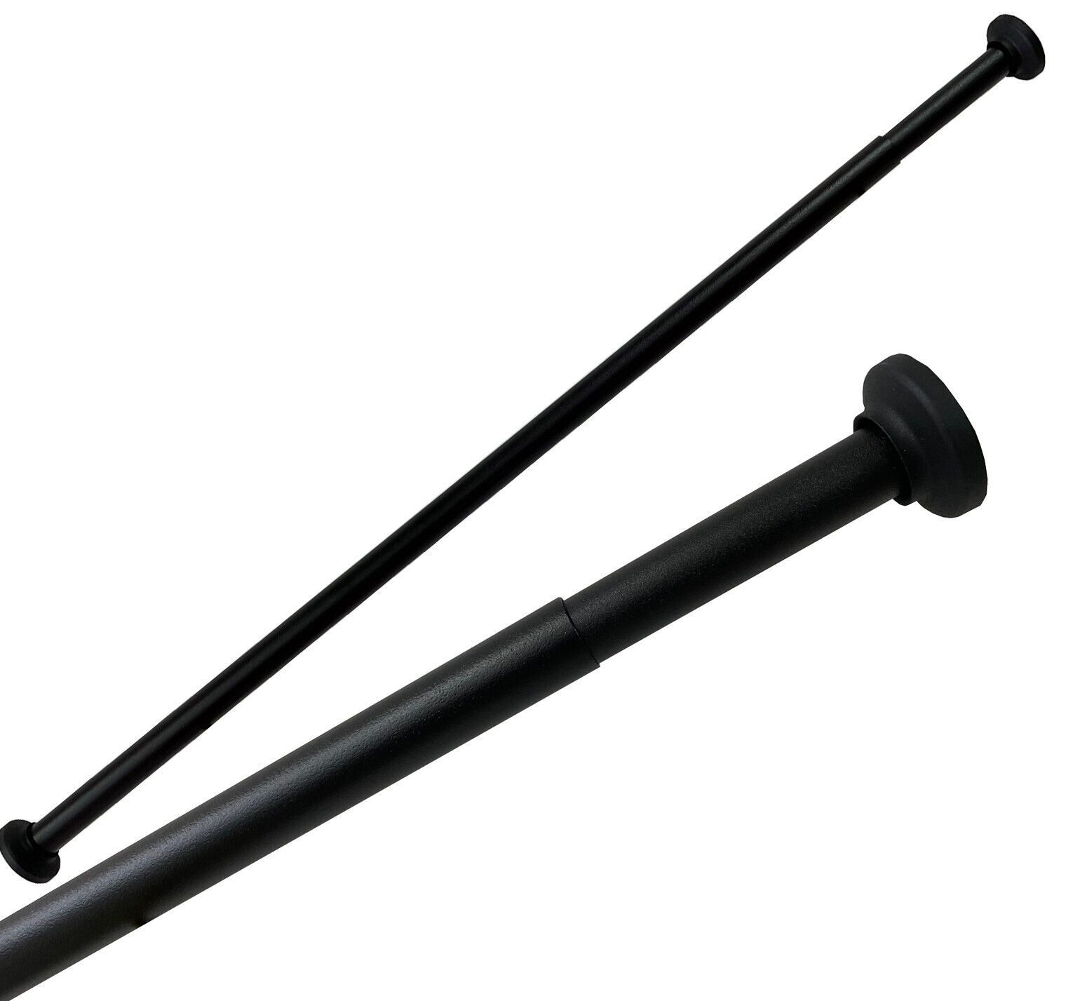 Duschvorhangstange ALU SCHWARZ Matt Duschstange 70 - 120 cm Teleskopstange Klemmstange, Ekershop, Ø 20 mm, ausziehbar, kürzbar, geklemmt, Aluminium, für Duschvorhang ohne Duschvorhangringe, Antirutsch Pet, ohne Bohren