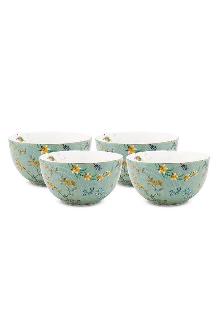 PiP Studio Tapas-Schale Jolie, Schale im 4er Set, Porzellan, (Set, 4-tlg), Snackschale, Dipschale, Servierschale, Ø 12 cm