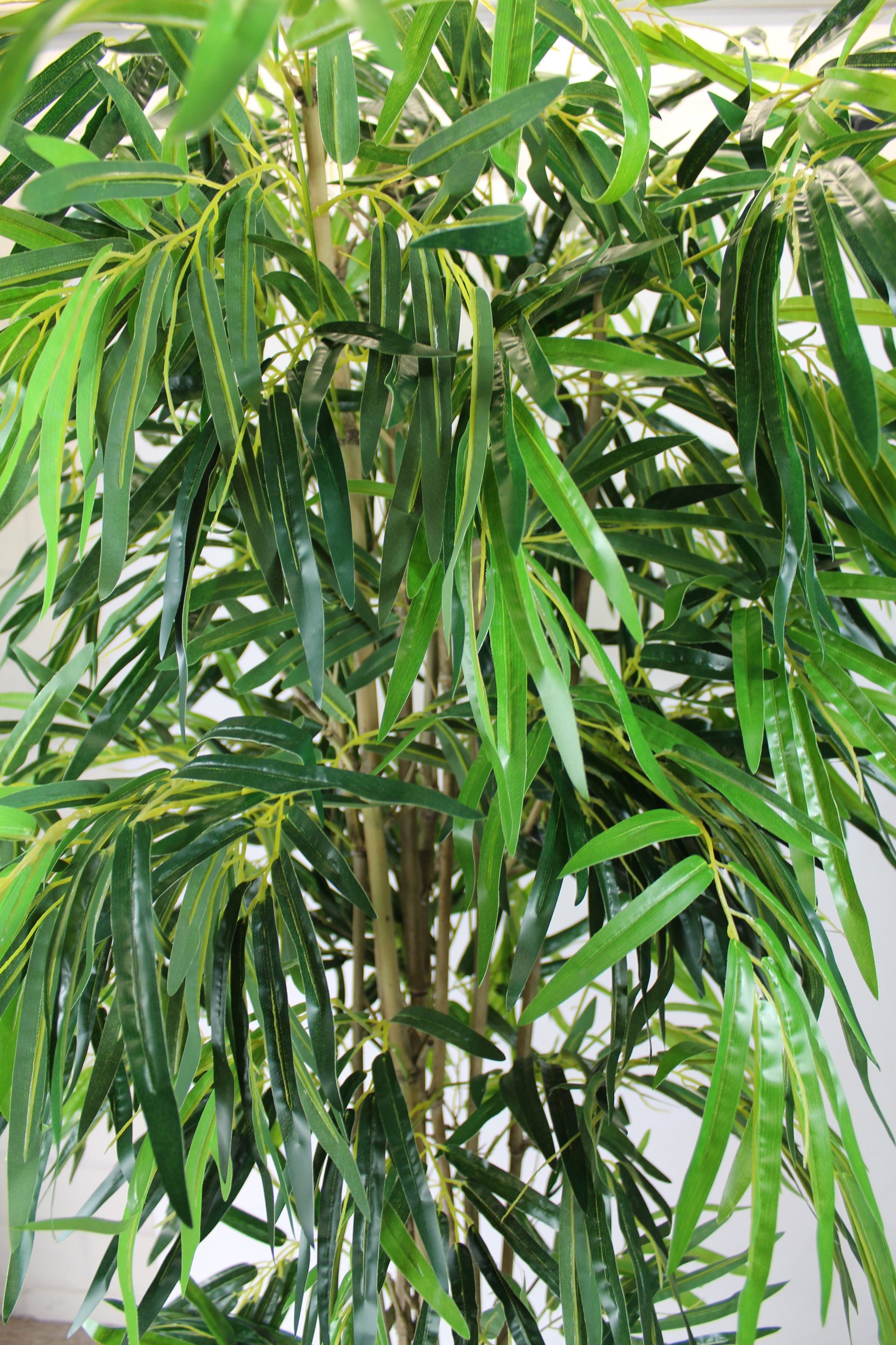 beschwerten fertig Topf Kunstbambus Blätter 190 Deluxe Höhe cm, Real-Touch im Bambus, Bambus künstlicher 1400 Arnusa, Kunstpflanze
