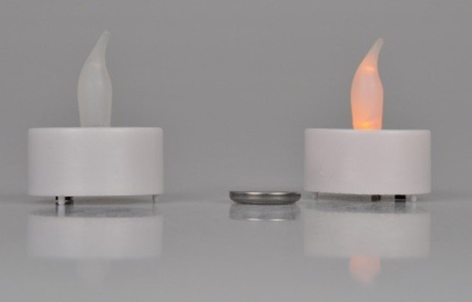 BURI Kugelleuchte LED-Teelichter 3x 2er-Set mit Batterien elektrische Kerze Deko weiß