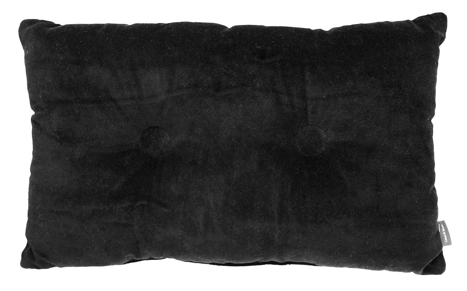 Dekokissen KYLE, Schwarz, Uni, Samt, 30 x 50 cm