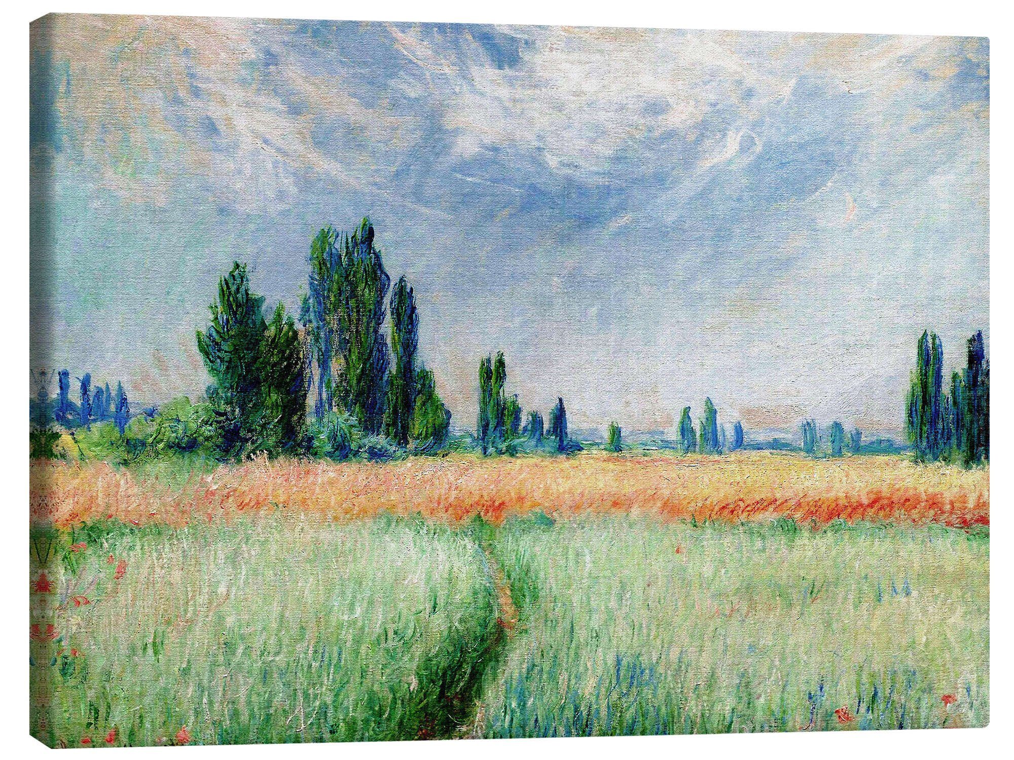 Posterlounge Leinwandbild Claude Monet, Weizenfeld, Wohnzimmer Malerei