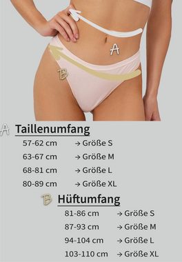 Fabio Farini String Damen Unterhosen - Frauen Tanga aus Baumwolle (Packung, 6-St) im sportlichen Schnitt
