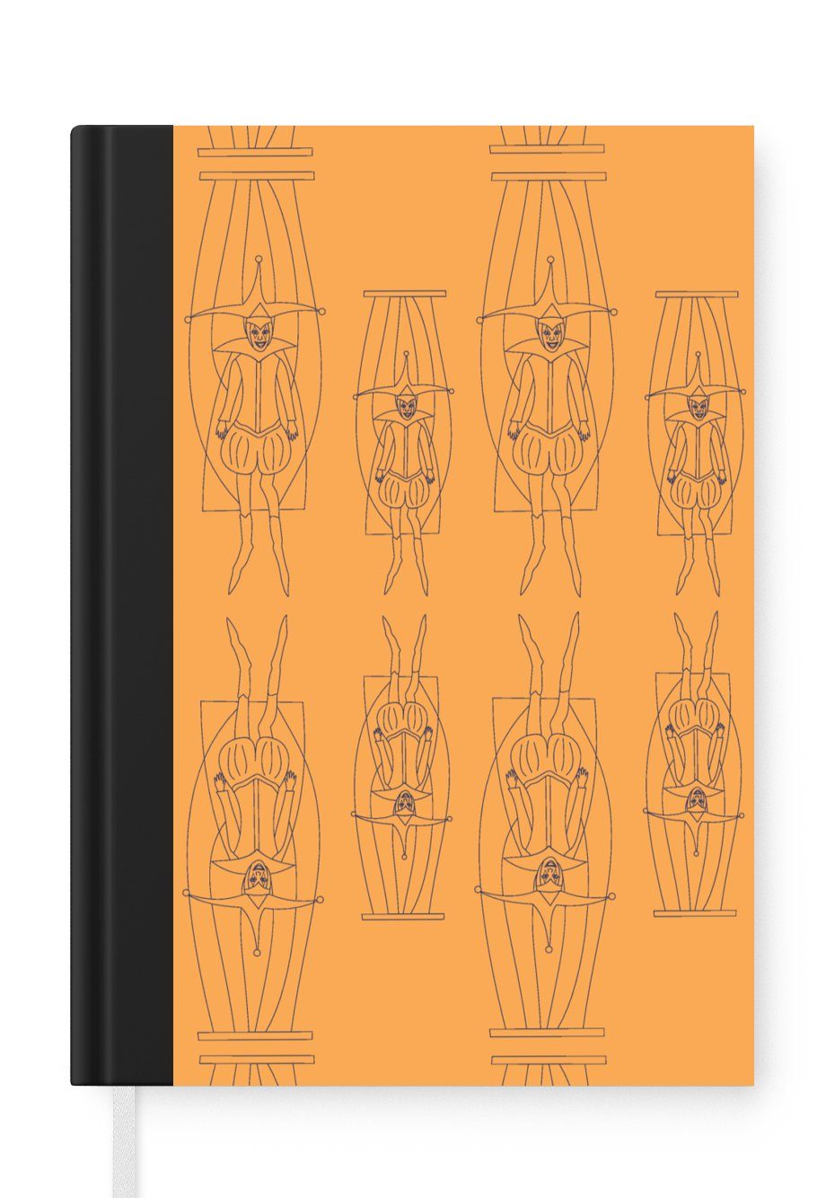 MuchoWow Notizbuch Karneval - Joker - Muster, Journal, Merkzettel, Tagebuch, Notizheft, A5, 98 Seiten, Haushaltsbuch