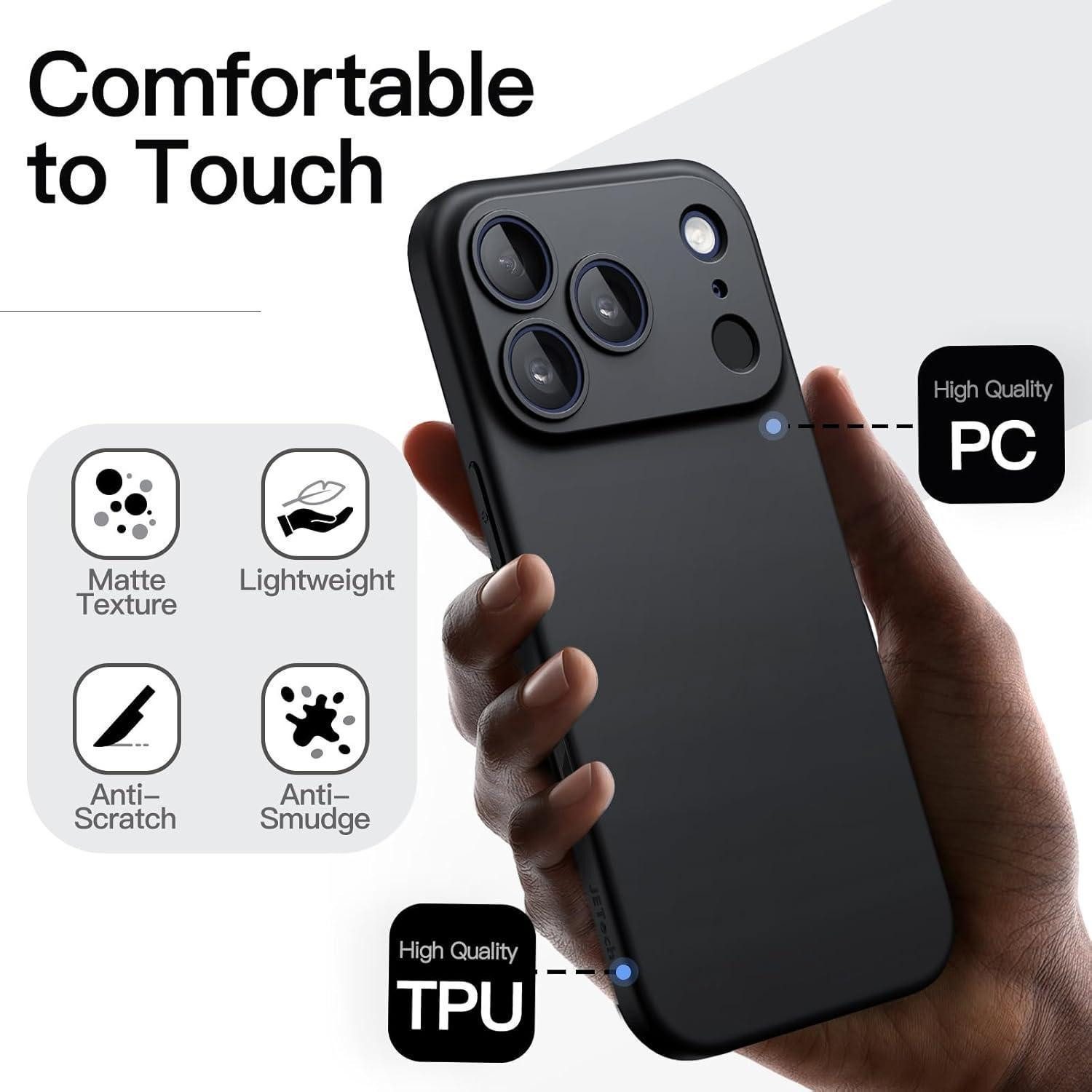LuxusKollektion Handyhülle Handyhülle iPhone 17 Pro dünn Kameraschutz matt Schwarz – Bild 5 von 5