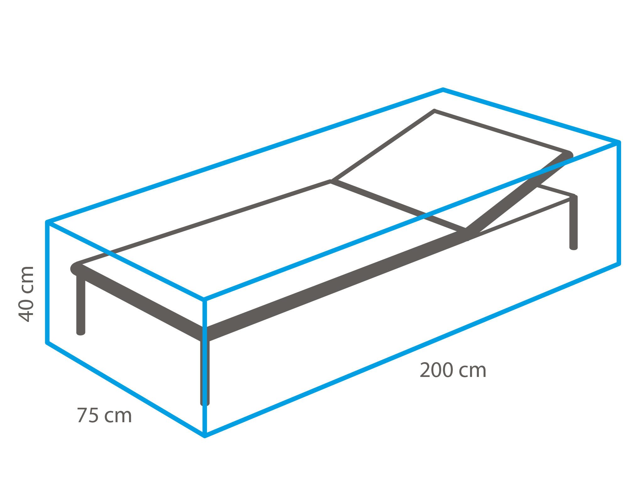 Gardissimo Gartenmöbel-Schutzhülle Schutzhülle für Gartenliege "Premium 347609", 200x75x40 cm (Spar-Set, 1-St., Premium Schutzhülle), wetterfest, atmungsaktiv, frostbeständig, wasserdicht