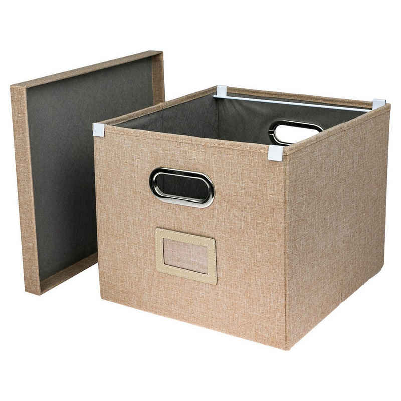 HMF Allzweckkorb dekorative Aufbewahrungsbox, praktischer Dekokorb für Kallax Regal, 33x37,5x28 cm