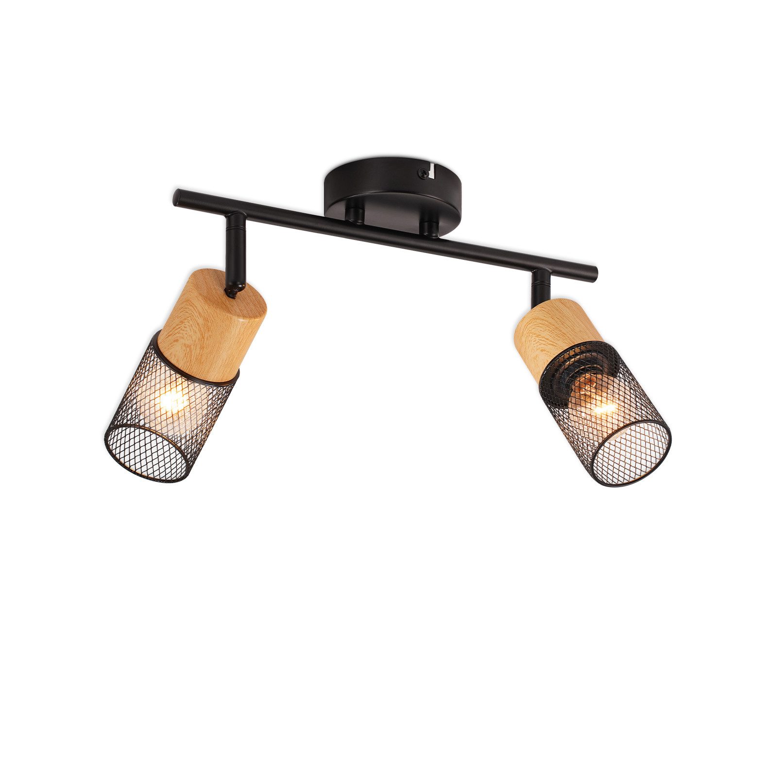 ZMH Deckenstrahler 2/3/4 Flammig 350° Schwenkbar Schwarz Vintage Flurlampe Wohnzimmer, Ersetzbare Leuchtmittel, ohne Leuchtmittel, Flexibilität in der Beleuchtung für Schlafzimmer Küche