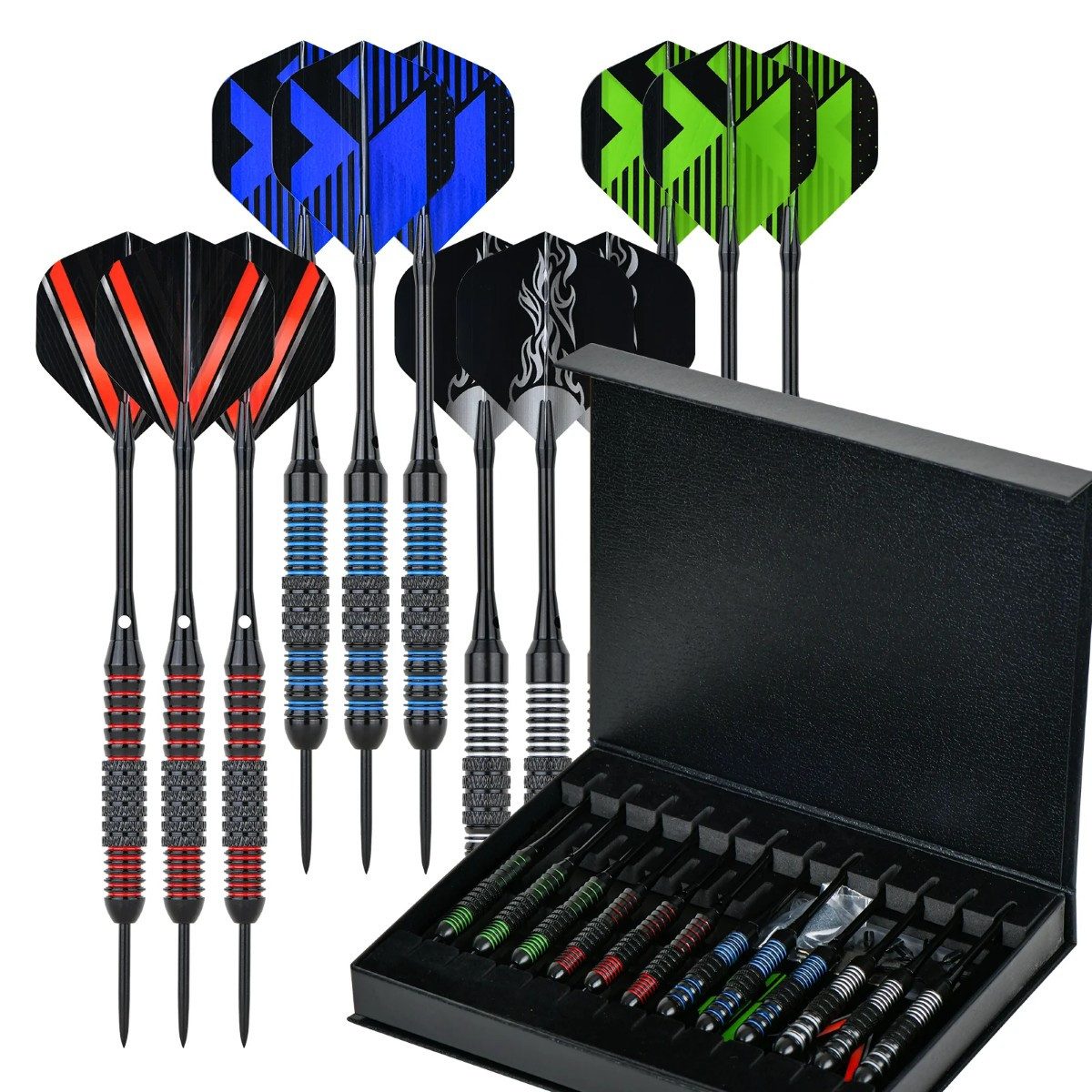 Dartpfeil Set Formula Sports mit Metallspitzen - 12 Darts, Alu-Schäfte & Zubehör