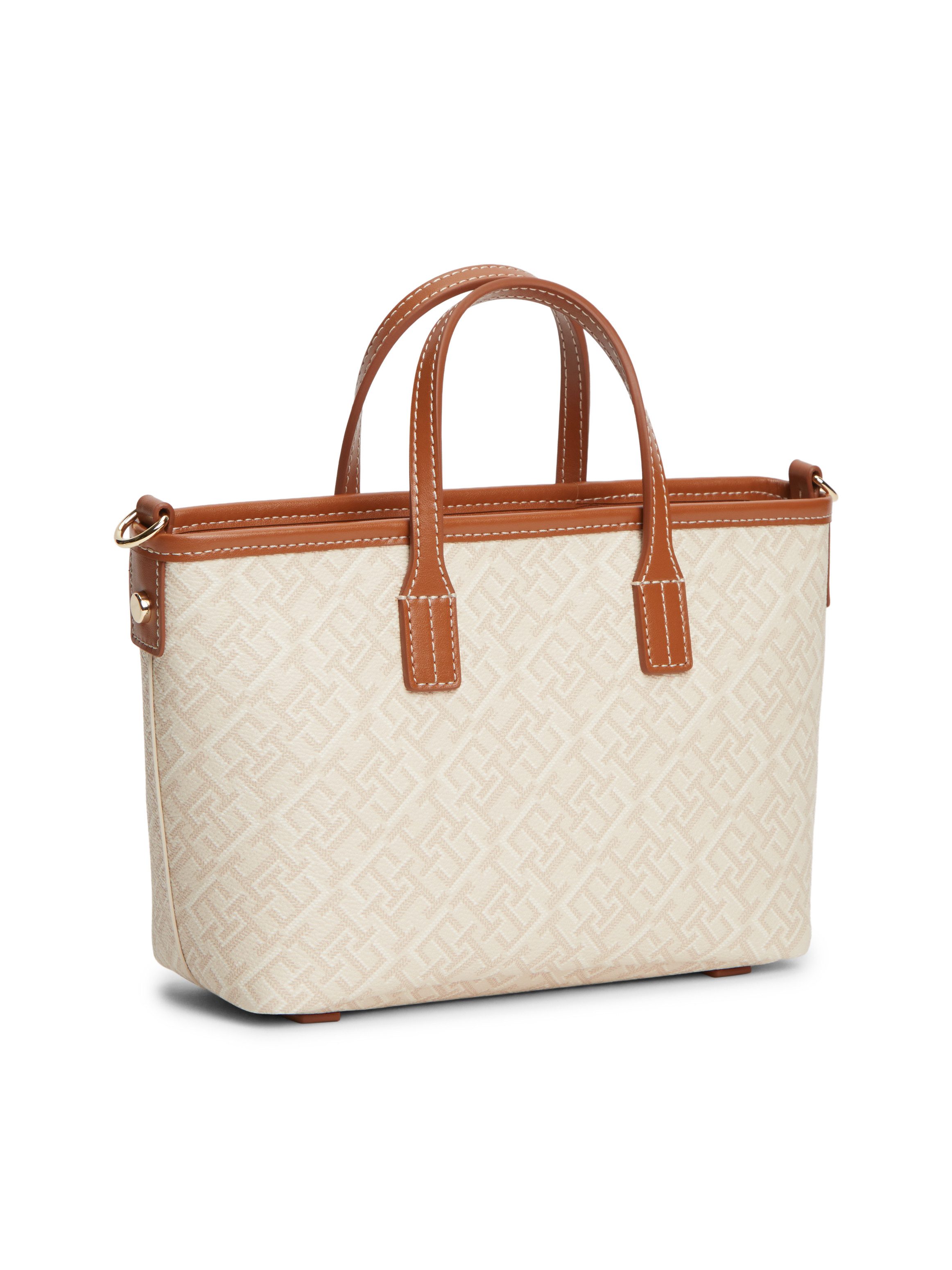 Tommy Hilfiger Tragetasche TH MONOPLAY MINI TOTE LE, Damen Handtasche, Umhängetasche, Schultertasche mit TH-Allover-Druck