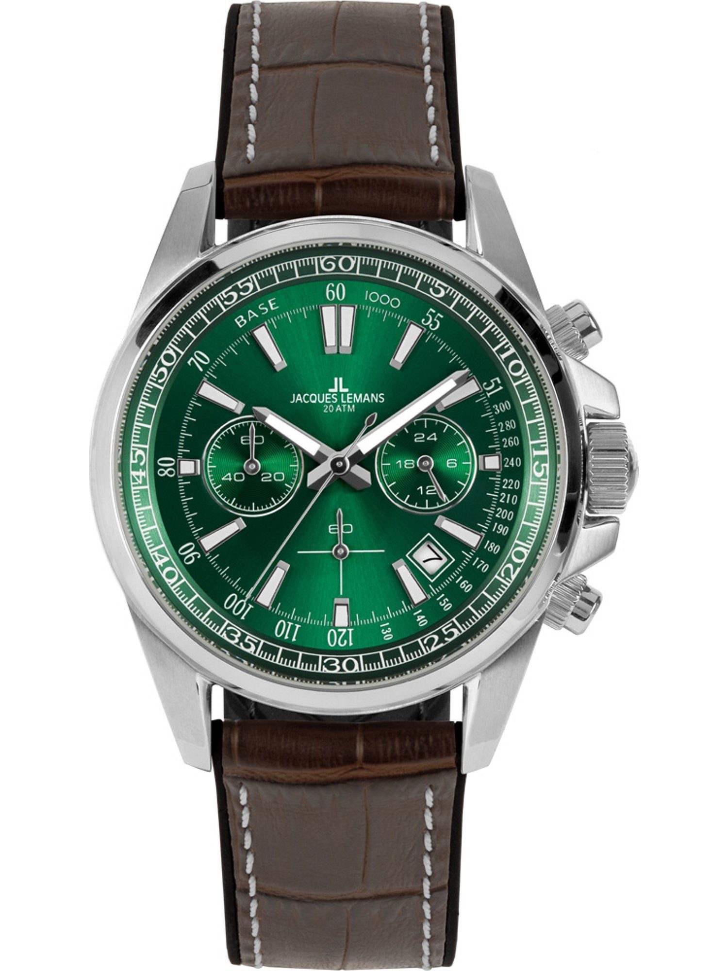 Lemans Jacques Jacques Analog grün Klassikuhr Herren-Uhren Quarz, Chronograph Lemans