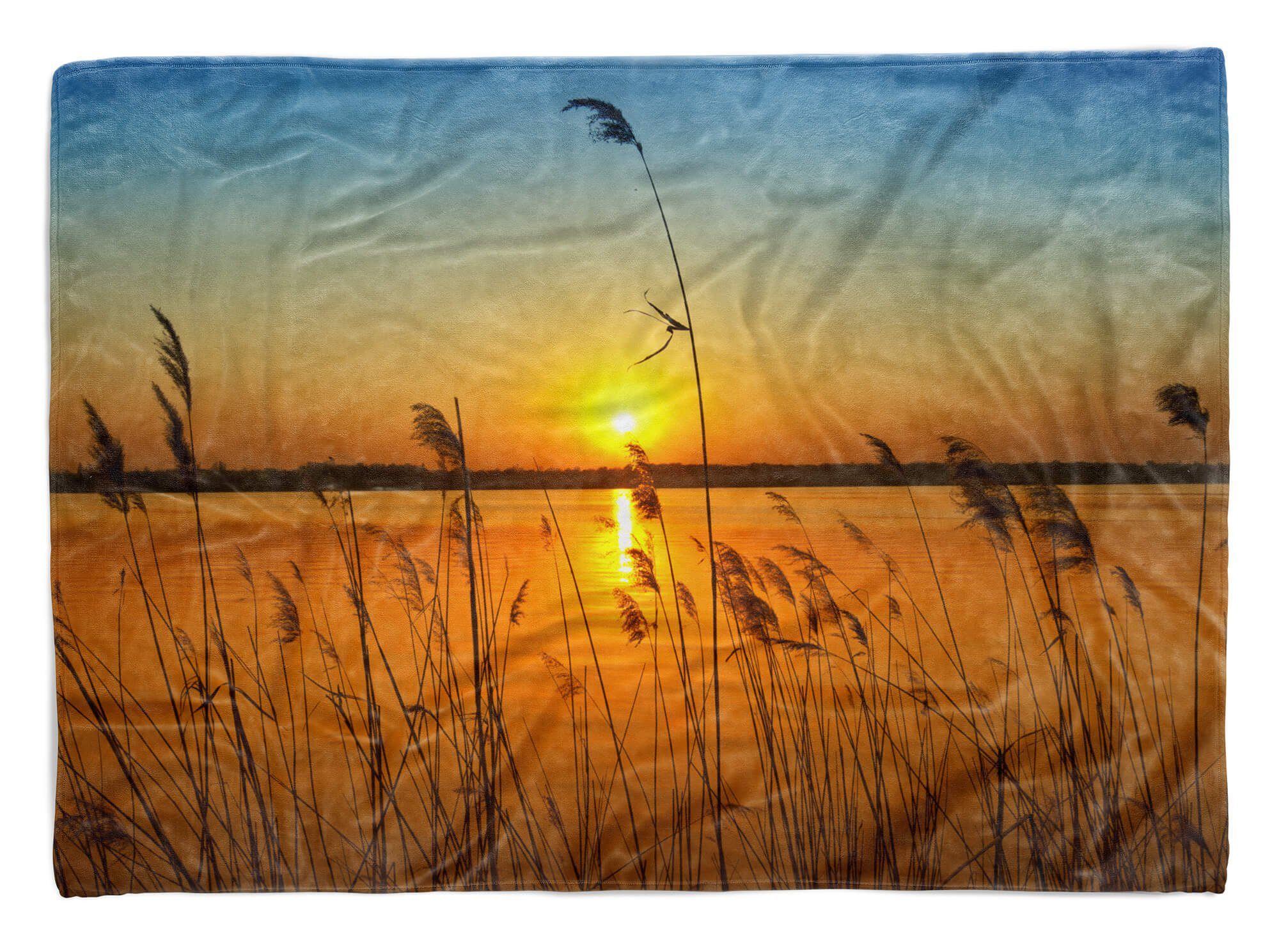 Kuscheldecke Saunatuch Handtücher Strandhandtuch Sonnenunterg, Sinus Fotomotiv Natur Handtuch Handtuch mit (1-St), Baumwolle-Polyester-Mix Art