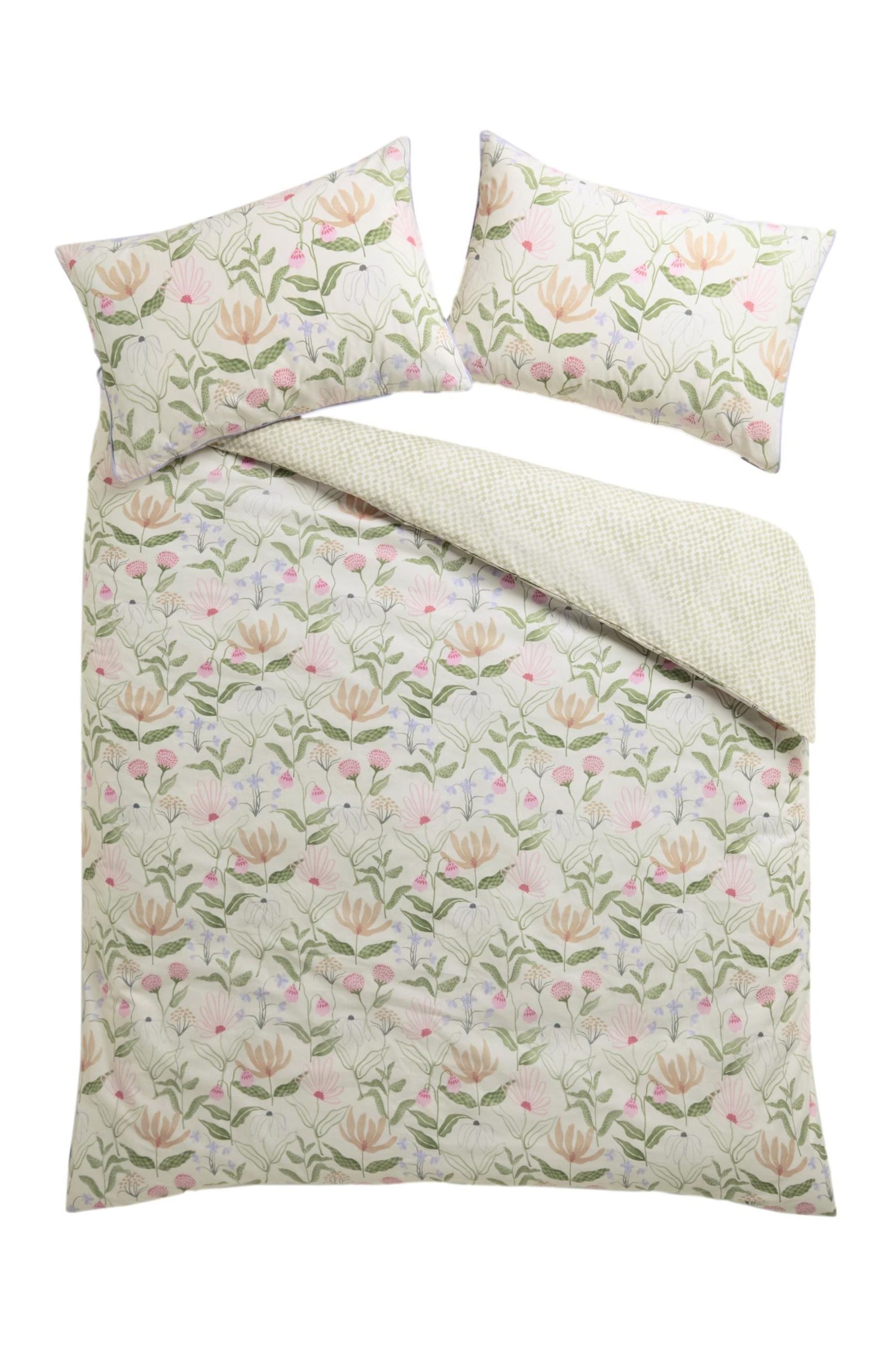Next Bett-Set Bettgarnitur mit Blumen-Print + Schachbrettmuster, Bezug: Baumwolle