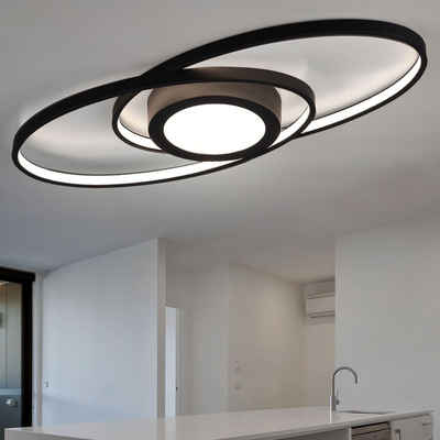 Reality Leuchten Deckenleuchte, LED Design Decken Lampe anthrazit Switch Dimmer Wohn Zimmer Ring Design Leuchte Reality R62991142
